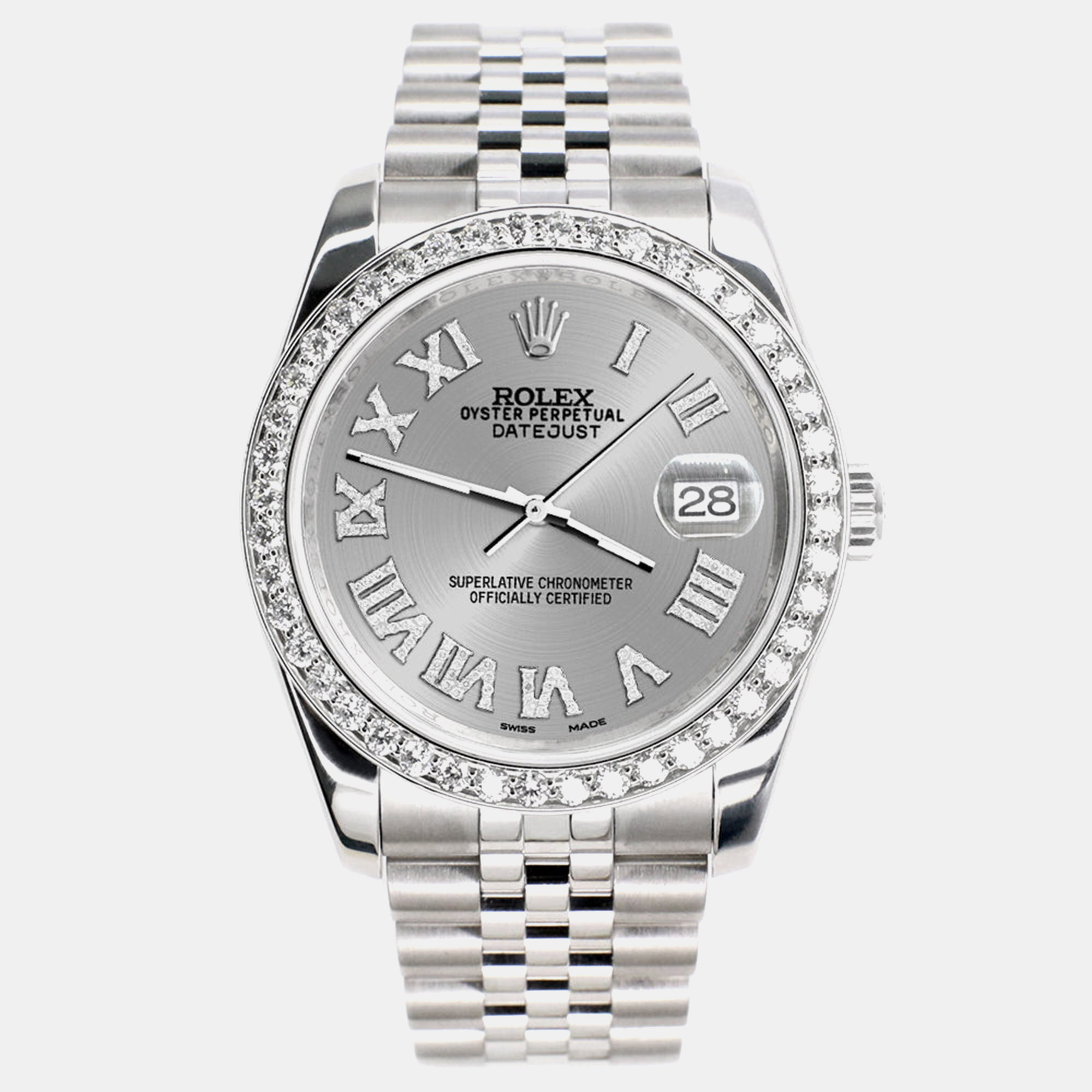 Rolex Custom Silver 2.0CT Diamond Stainless Steel Datejust 116200 Automatic Men's Wristwatch
Rolex Custom Silver 2.0CT Diamond Stainless Steel Datejust 116200 Automatic Men's Wristwatch