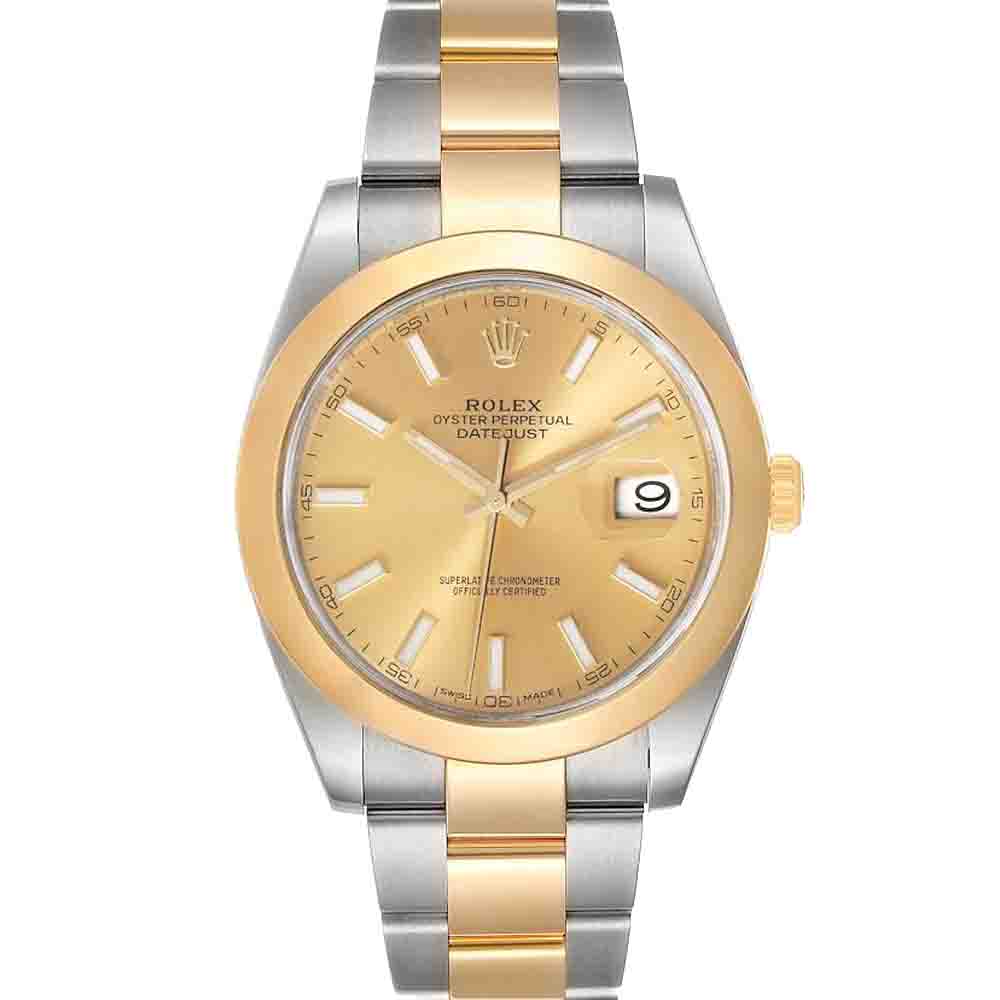 Rolex Champagne 18K Yellow Gold And Stainless Steel Datejust 126303 Men's Wristwatch 41 MM