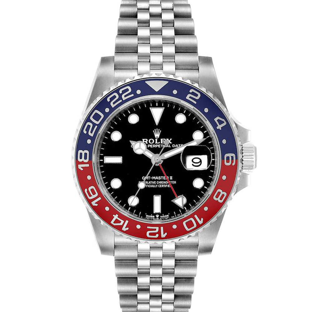 Rolex Black Stainless Steel GMT Master II Pepsi 126710 Men's Wristwatch 40 MM
