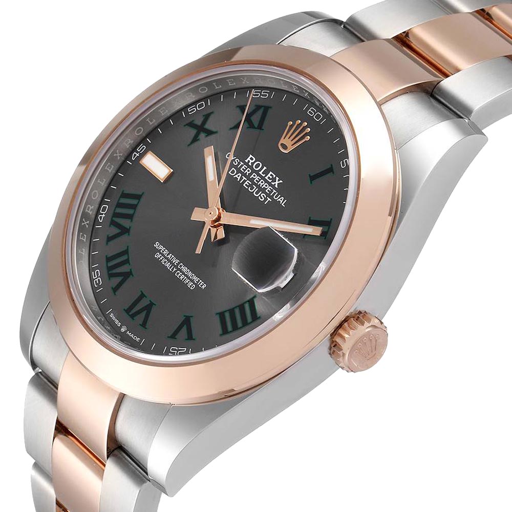 Rolex Grey 18K Rose Gold Wimbledon Datejust 126301 Men's Wristwatch 41 MM
Rolex Grey 18K Rose Gold Wimbledon Datejust 126301 Men's Wristwatch 41 MM