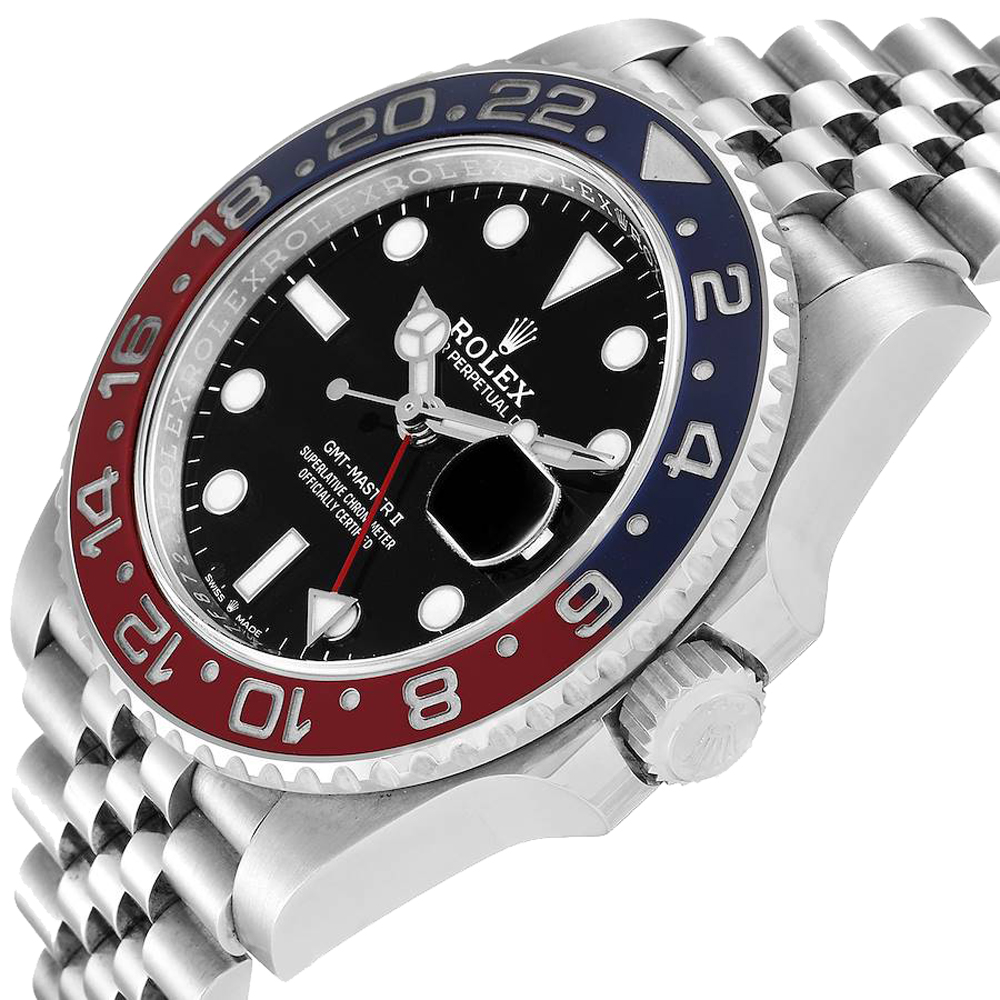 Rolex Black Stainless Steel GMT Master II Pepsi 126710 Men's Wristwatch 40 MM
Rolex Black Stainless Steel GMT Master II Pepsi 126710 Men's Wristwatch 40 MM