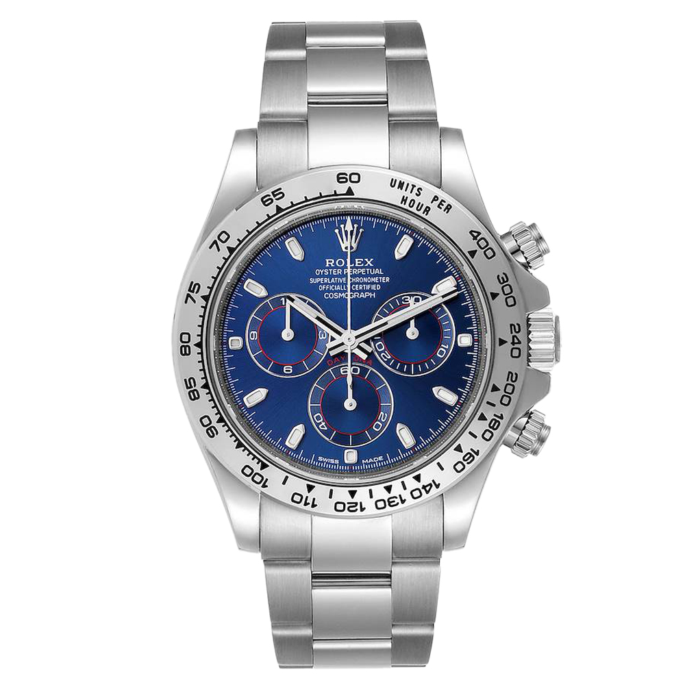Rolex Blue 18K White Gold Cosmograph Daytona 116509 Men's Wristwatch 40 MM