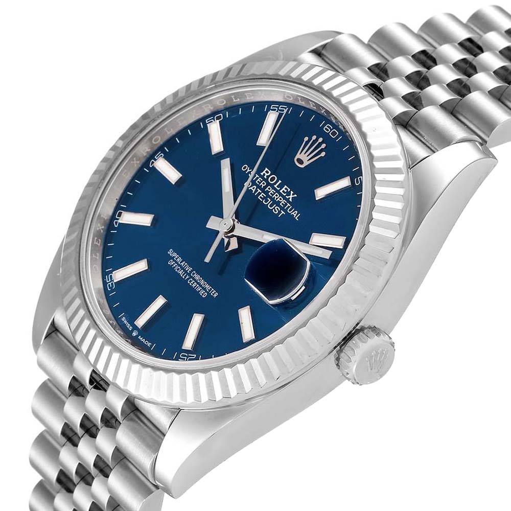 Rolex Blue 18K White Gold And Stainless Steel Datejust 126334 Men's Wristwatch 41 MM
Rolex Blue 18K White Gold And Stainless Steel Datejust 126334 Men's Wristwatch 41 MM