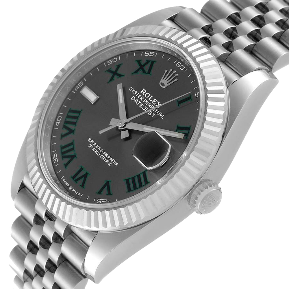 Rolex Grey Stainless Steel Datejust Wimbledon 126334 Men's Wristwatch 41 MM
Rolex Grey Stainless Steel Datejust Wimbledon 126334 Men's Wristwatch 41 MM