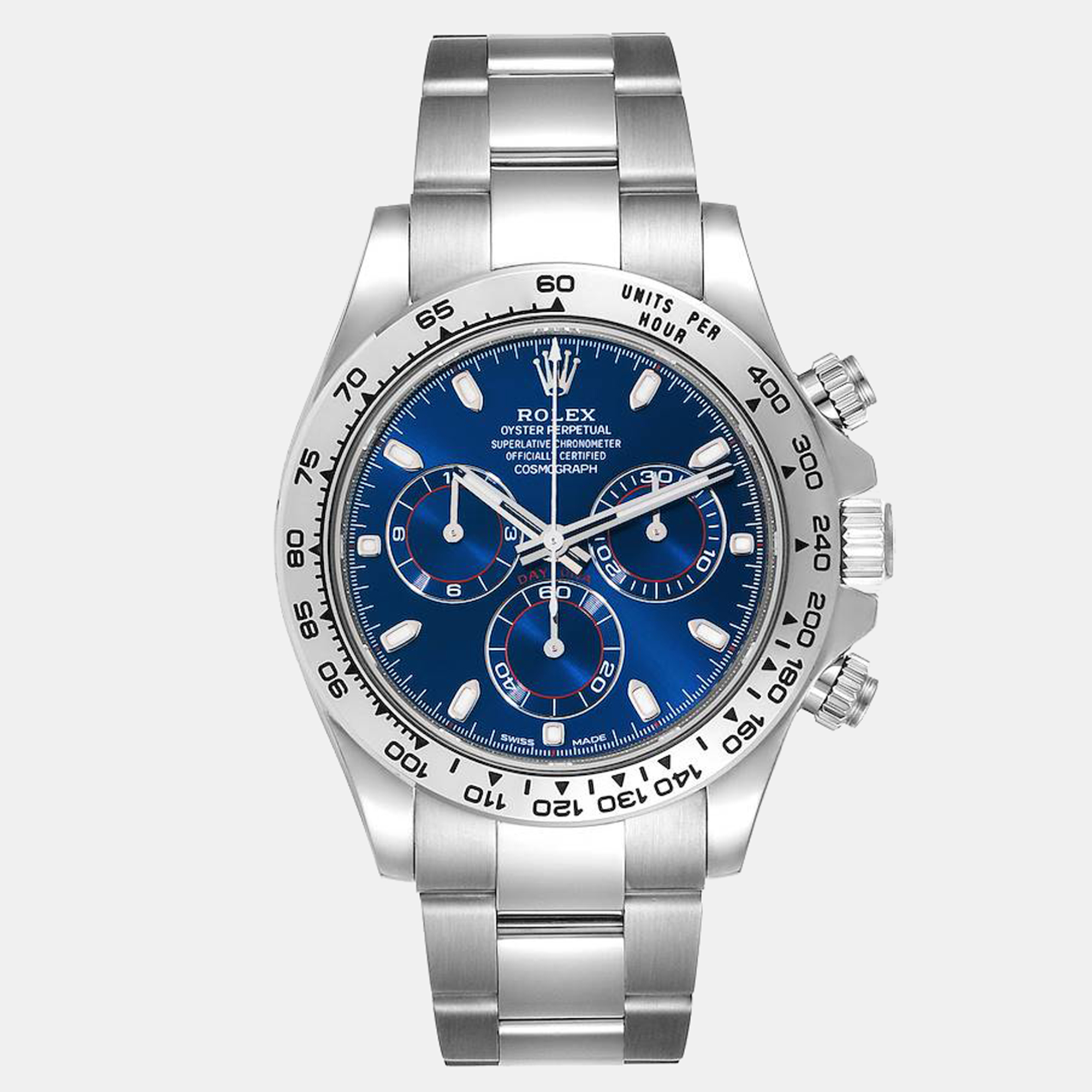 Rolex Blue 18K White Gold Cosmograph Daytona 116509 Men's Wristwatch 40 Mm