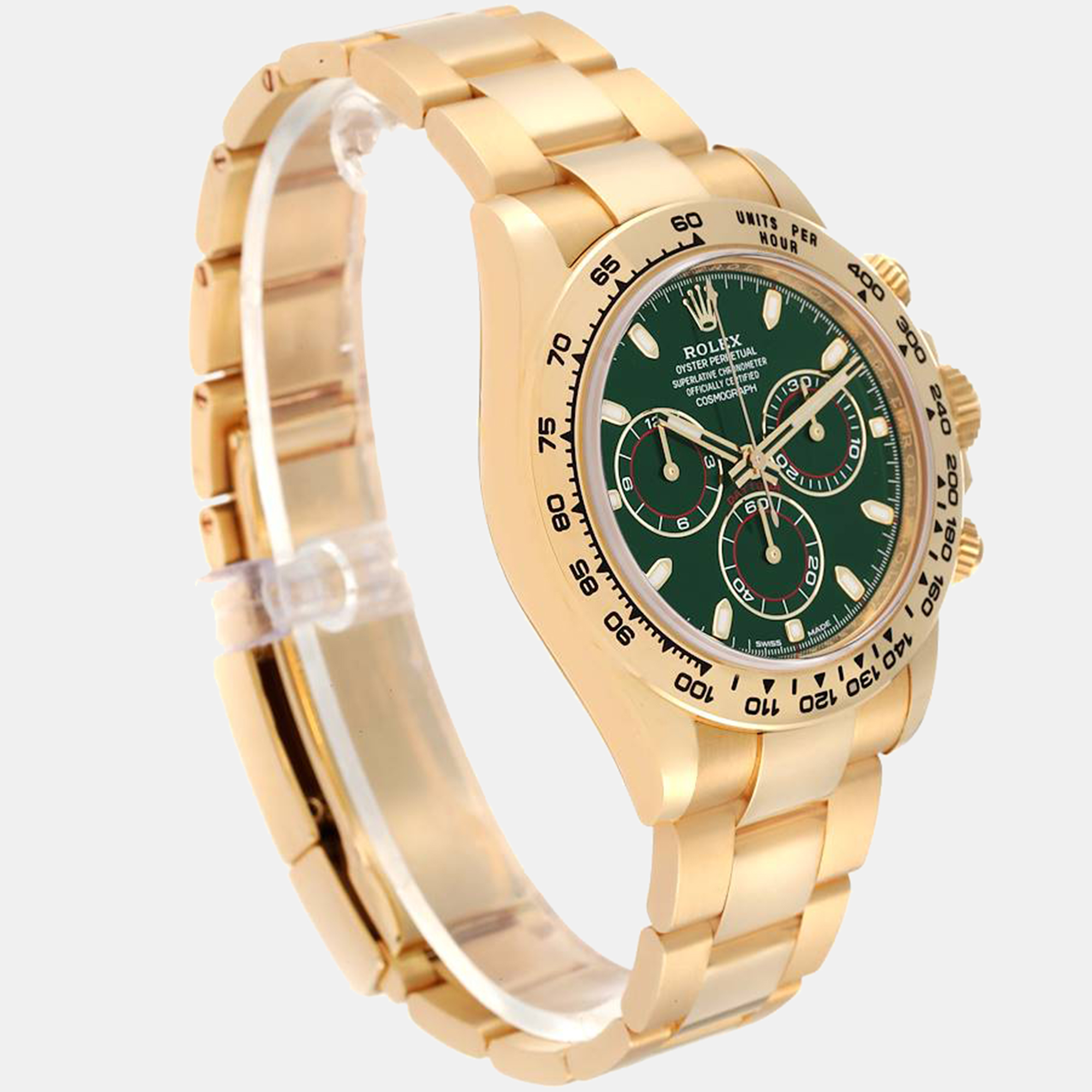 Rolex Green 18K Yellow Gold Cosmograph Daytona 116508 Men's Wristwatch 40 Mm