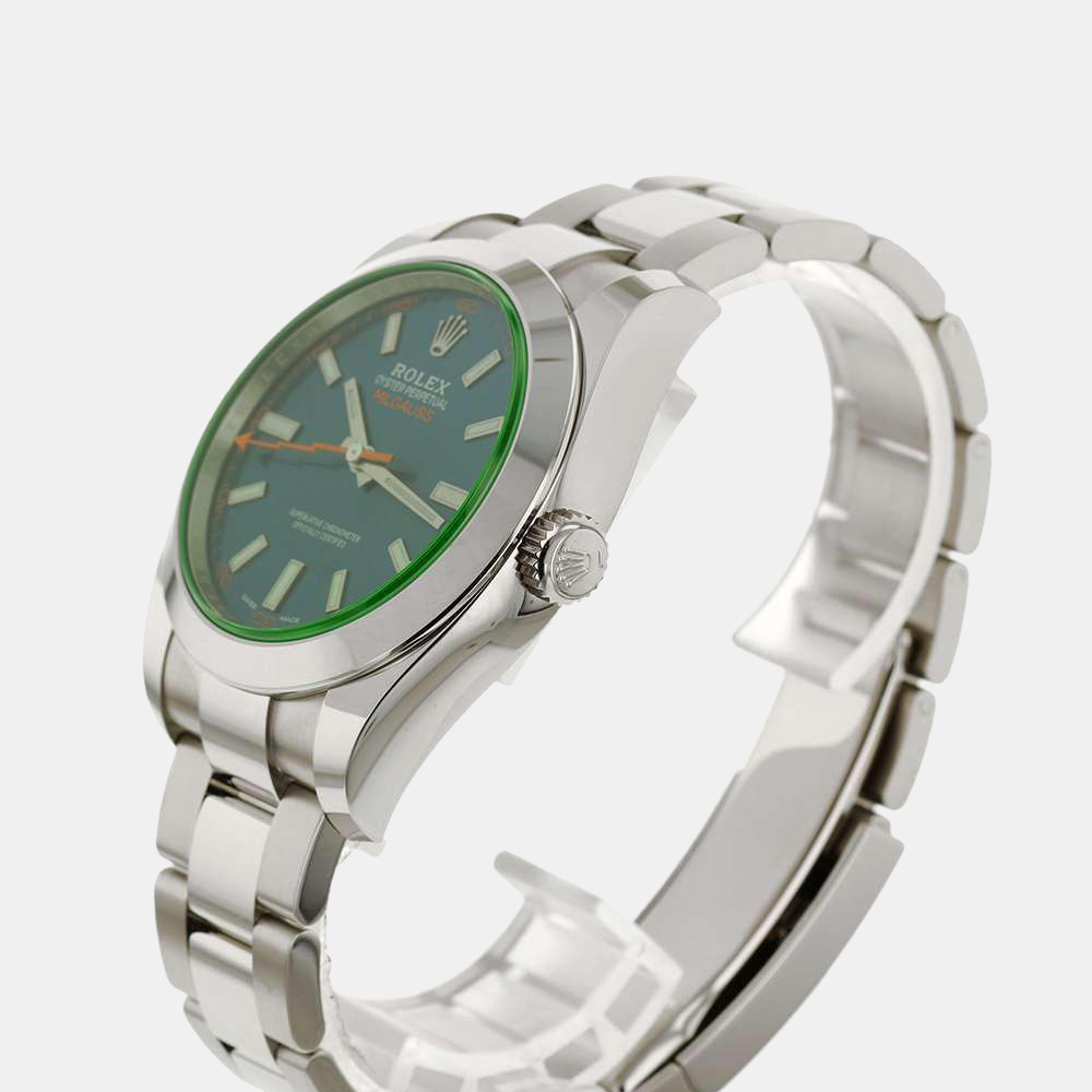 Rolex Blue Stainless Steel Milgauss 116400GV Automatic Men's Wristwatch 40 mm
Rolex Blue Stainless Steel Milgauss 116400GV Automatic Men's Wristwatch 40 mm