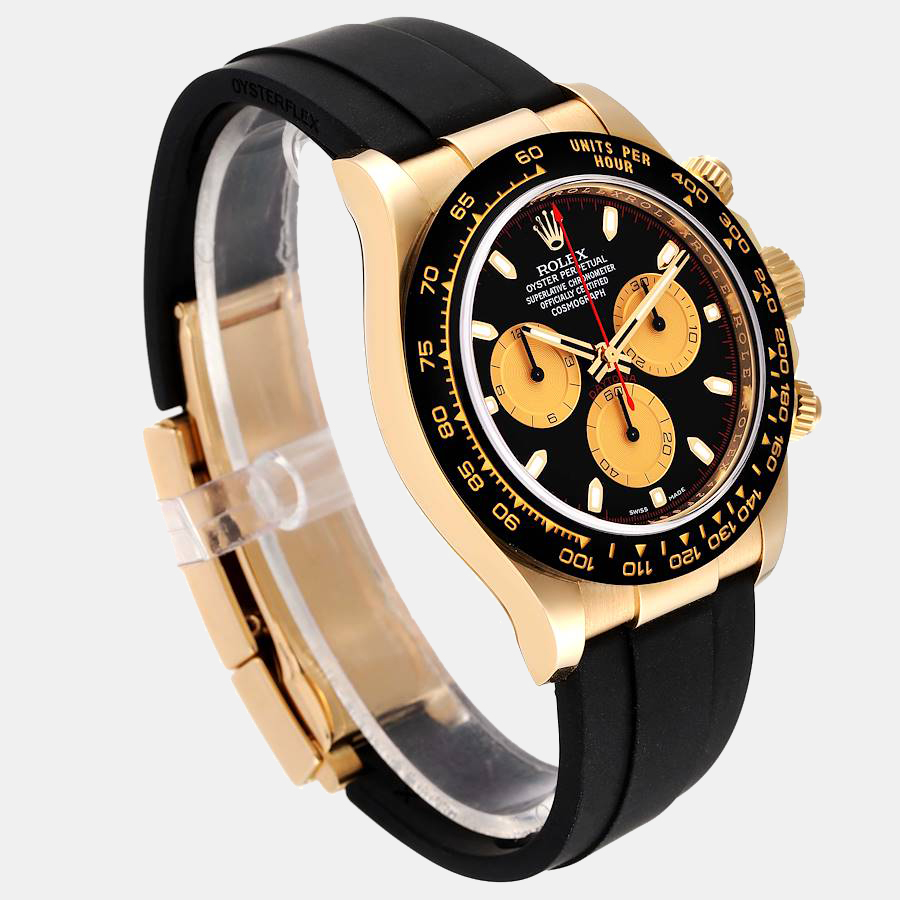 Rolex Black 18k Yellow Gold Cosmograph Daytona 116518LN Automatic Men's Wristwatch 40 Mm