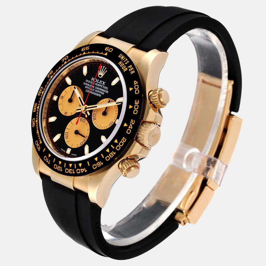 Rolex Black 18k Yellow Gold Cosmograph Daytona 116518LN Automatic Men's Wristwatch 40 Mm