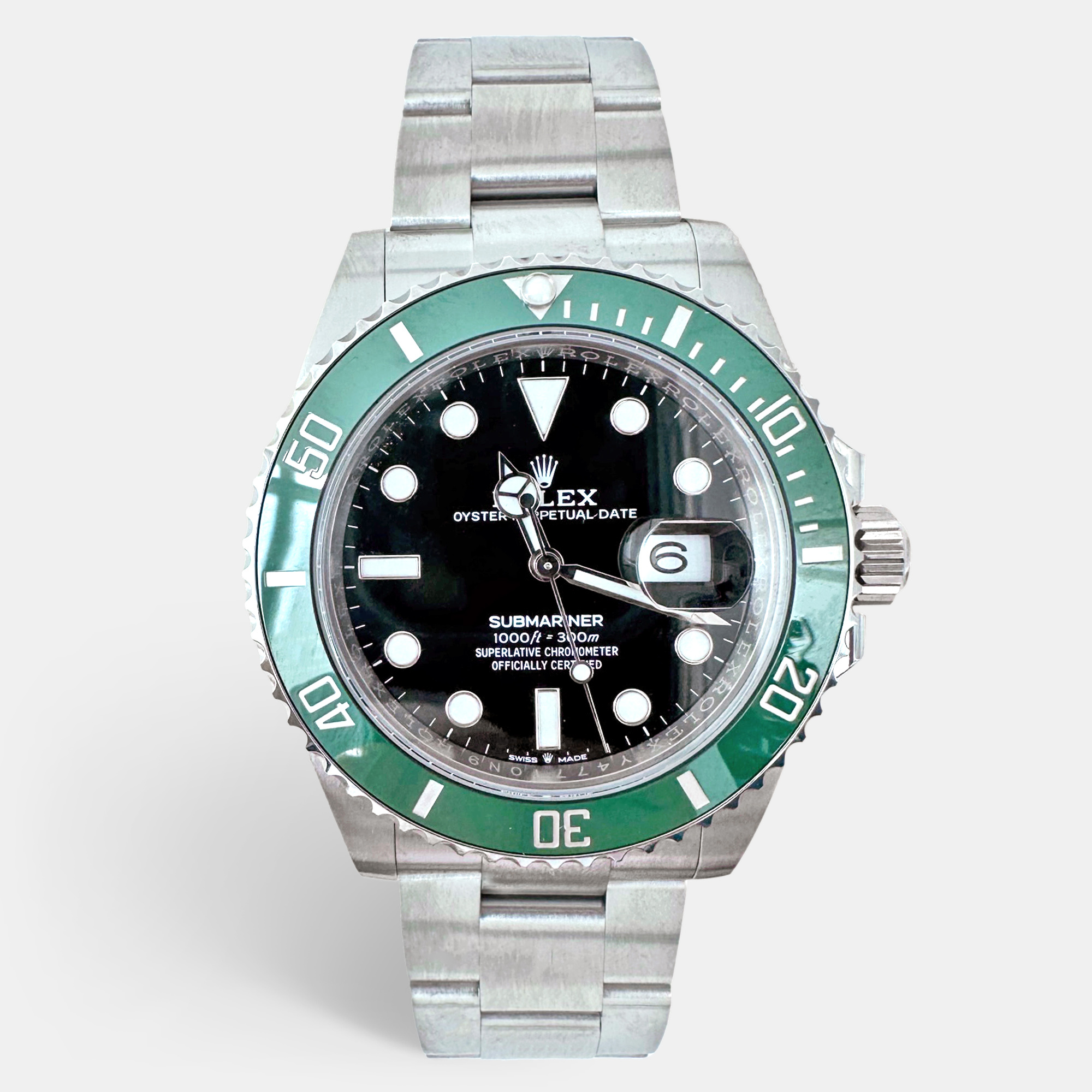 Rolex black stainless steel submariner date 126610lv men's wristwatch 41mm