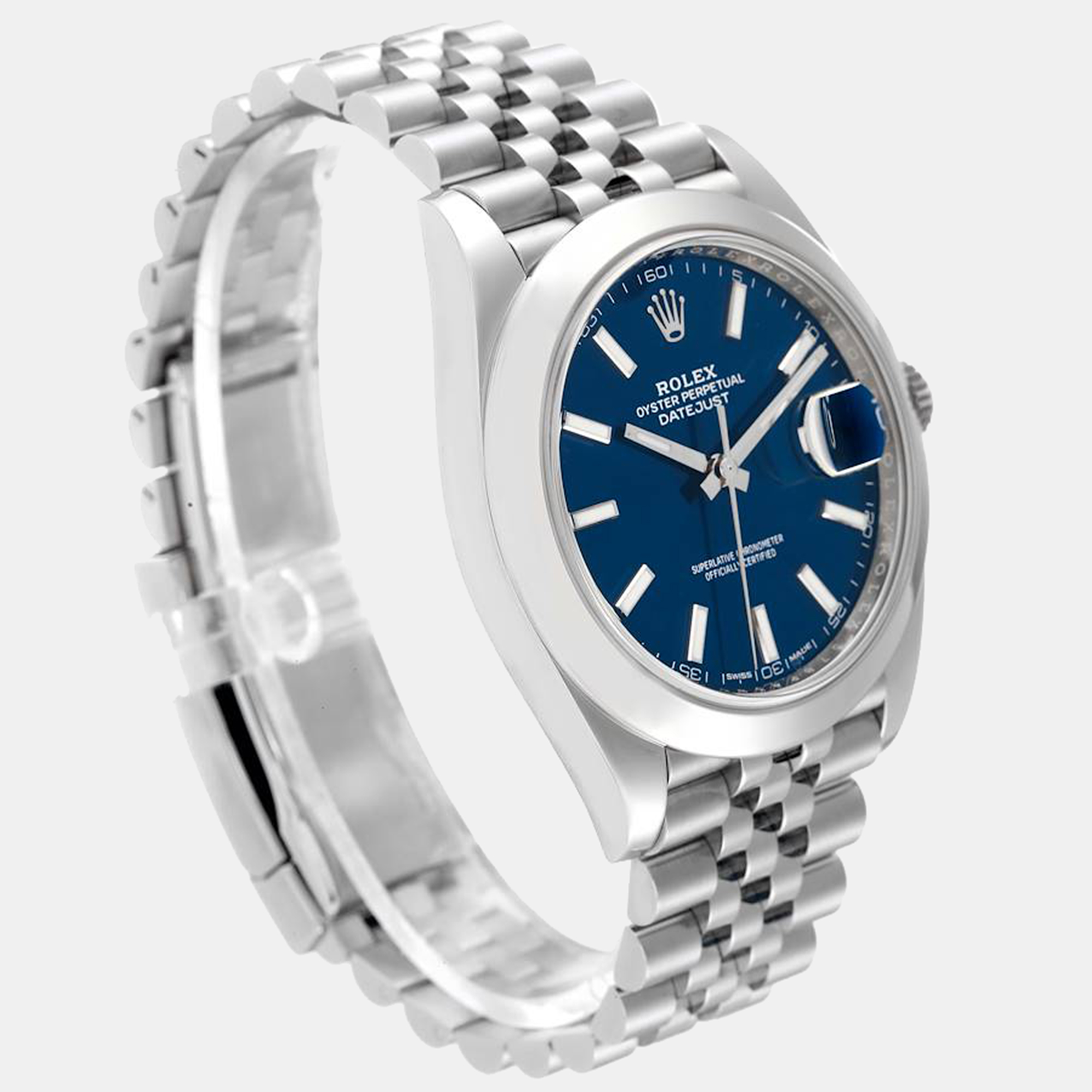 Rolex Blue Stainless Steel Datejust 126300 Men's Wristwatch 41 Mm
