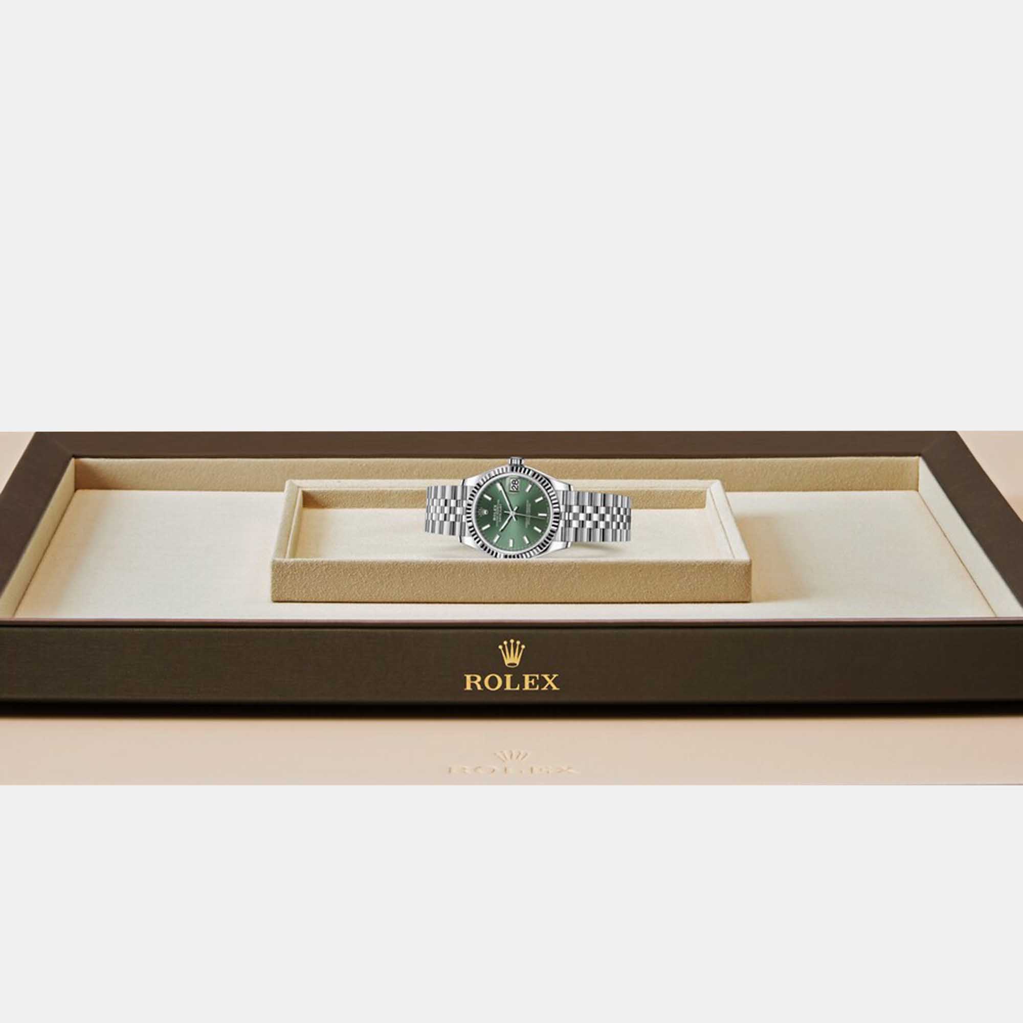 Rolex Mint Green Oystersteel And White Gold Datejust 31 M278274-0018 Men's Wristwatch 31 Mm