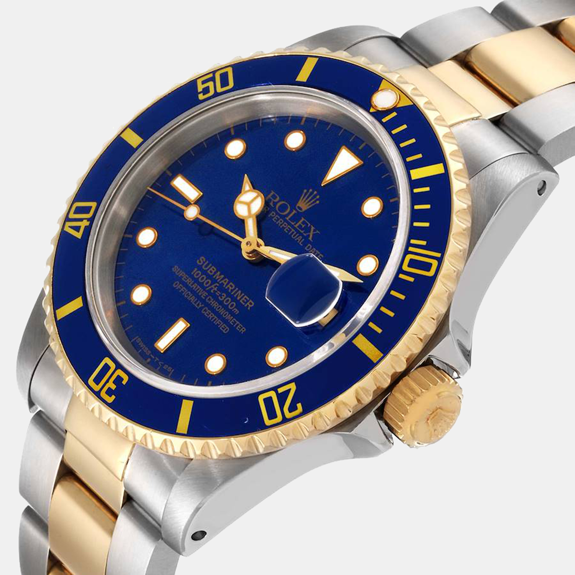 Rolex Two-tone Blue Stainless Steel & 18K Yellow Gold Submariner Men's Wristwatch 41 Mm