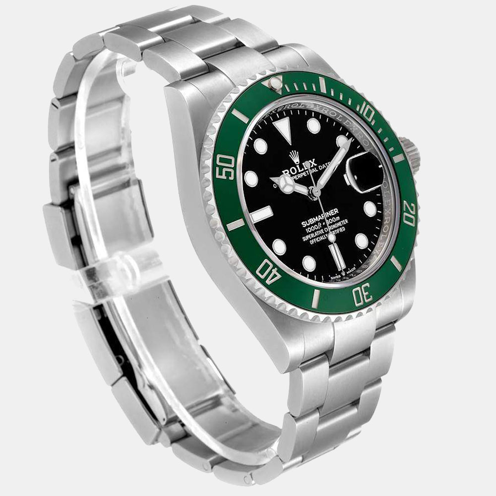 Rolex Black Stainless Steel Submariner Starbucks Men's Wristwatch 41 Mm