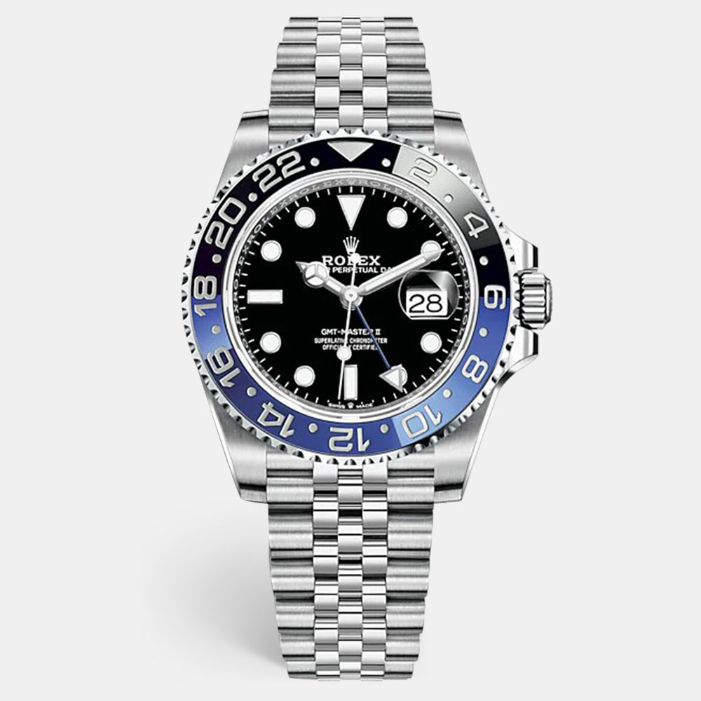 Rolex Black Stainless Steel GMT-Master II 126710BLNR Men's Wristwatch 40 Mm