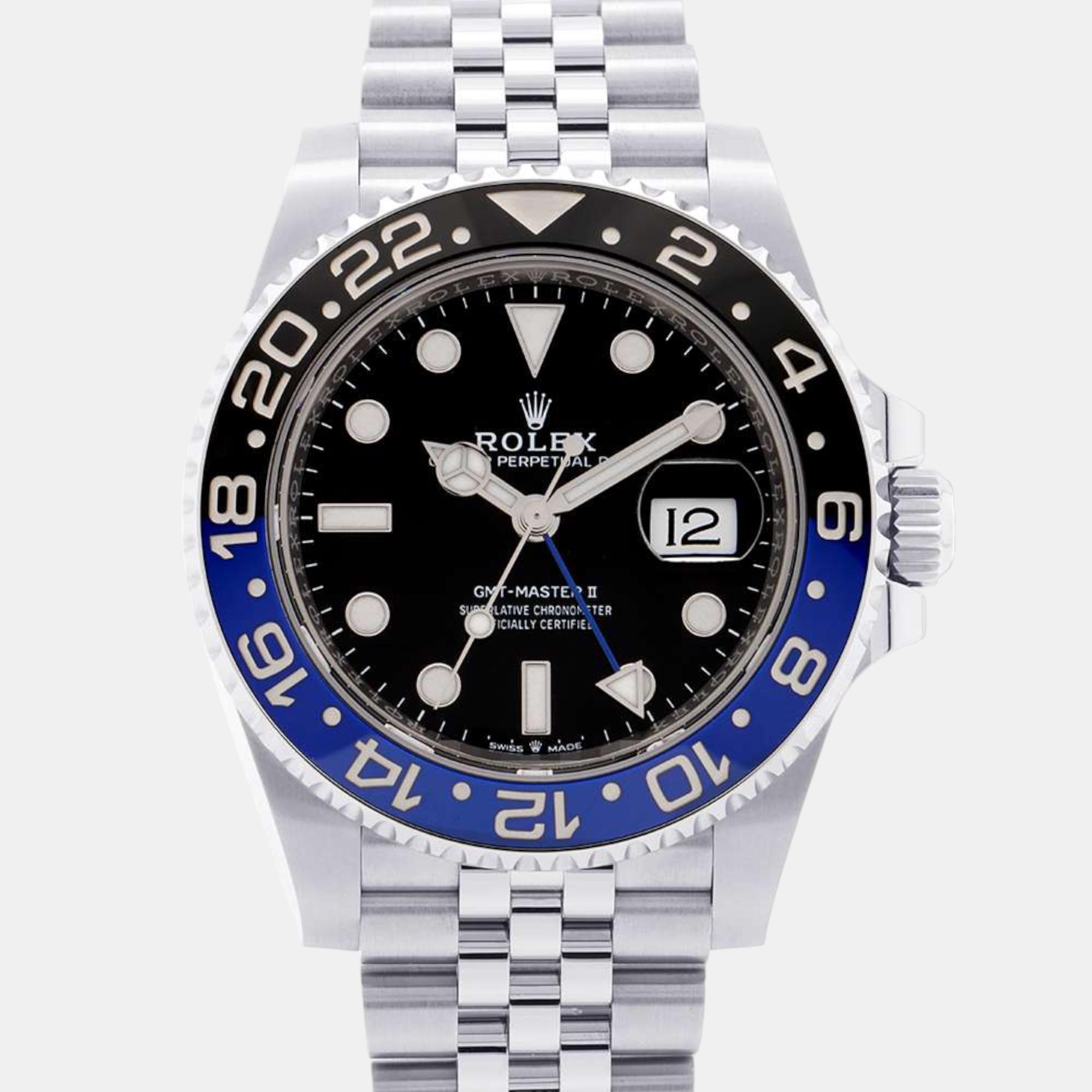 Rolex Black Stainless Steel GMT-Master 126710BLNR Automatic Men's Wristwatch 40 Mm