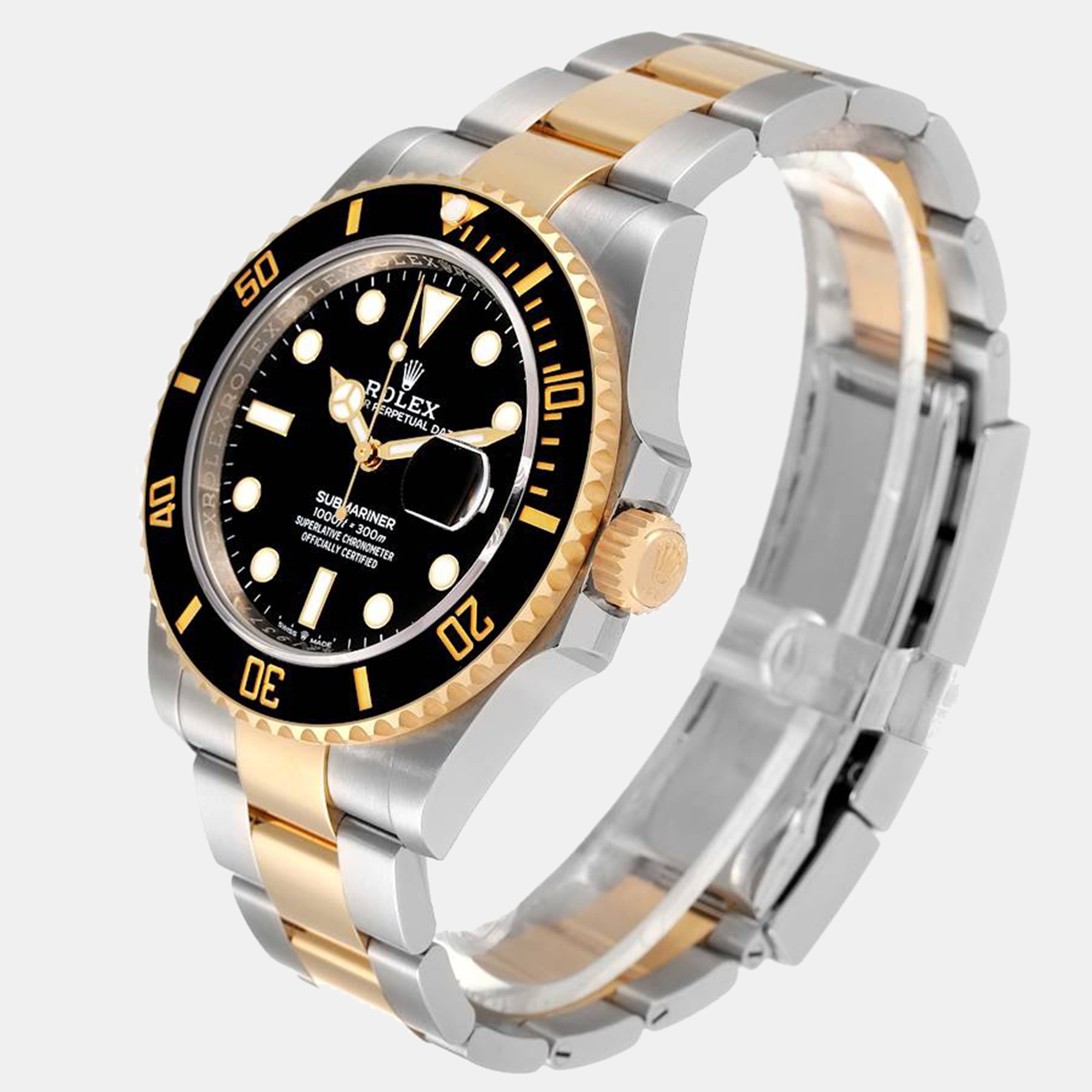 Rolex Black 18k Yellow Gold And Stainless Steel Submariner 126613 LN Automatic Men's Wristwatch 41 Mm