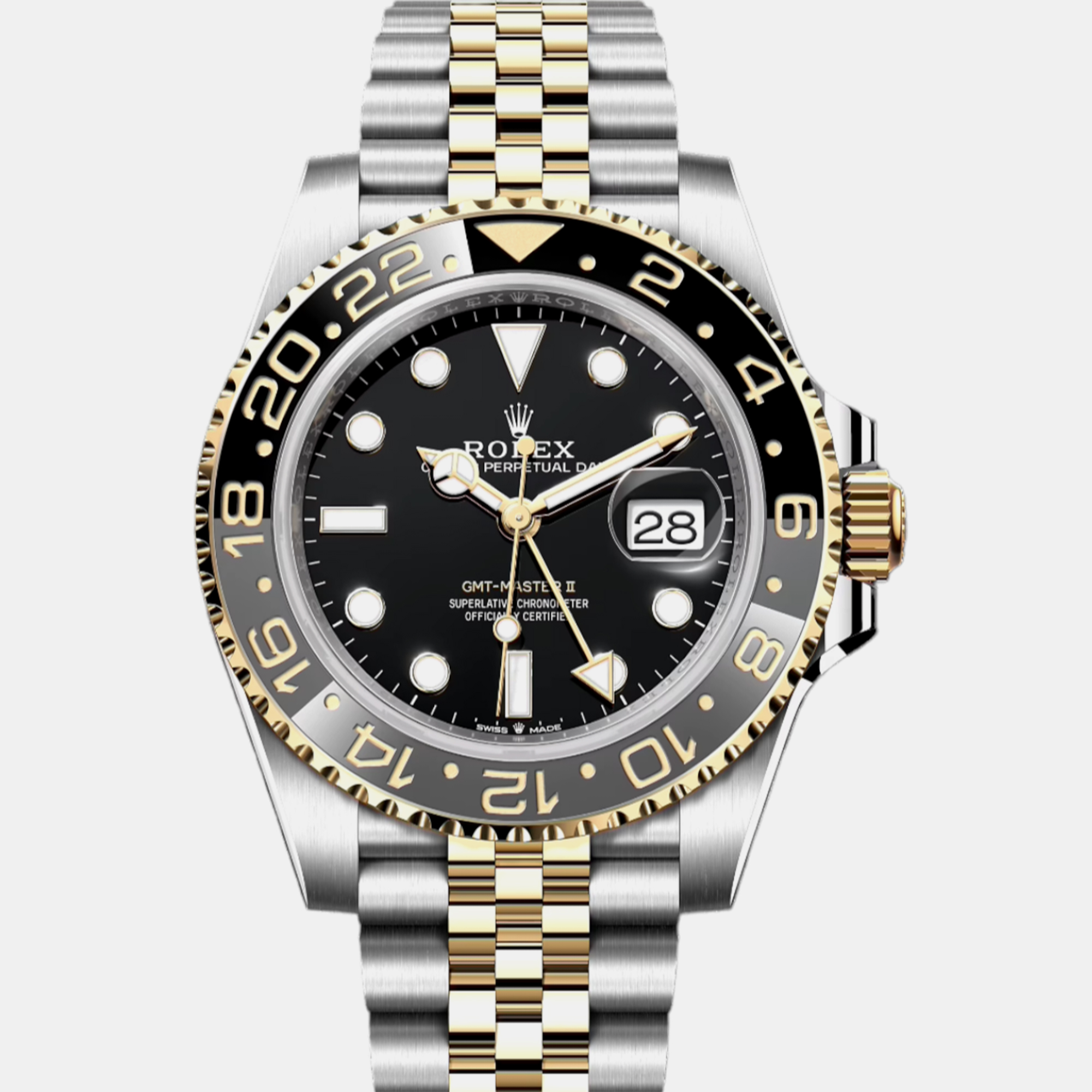 Rolex -18k yellow gold & stainless steel 40 black automatic gmt-master ii 126720 grnr
