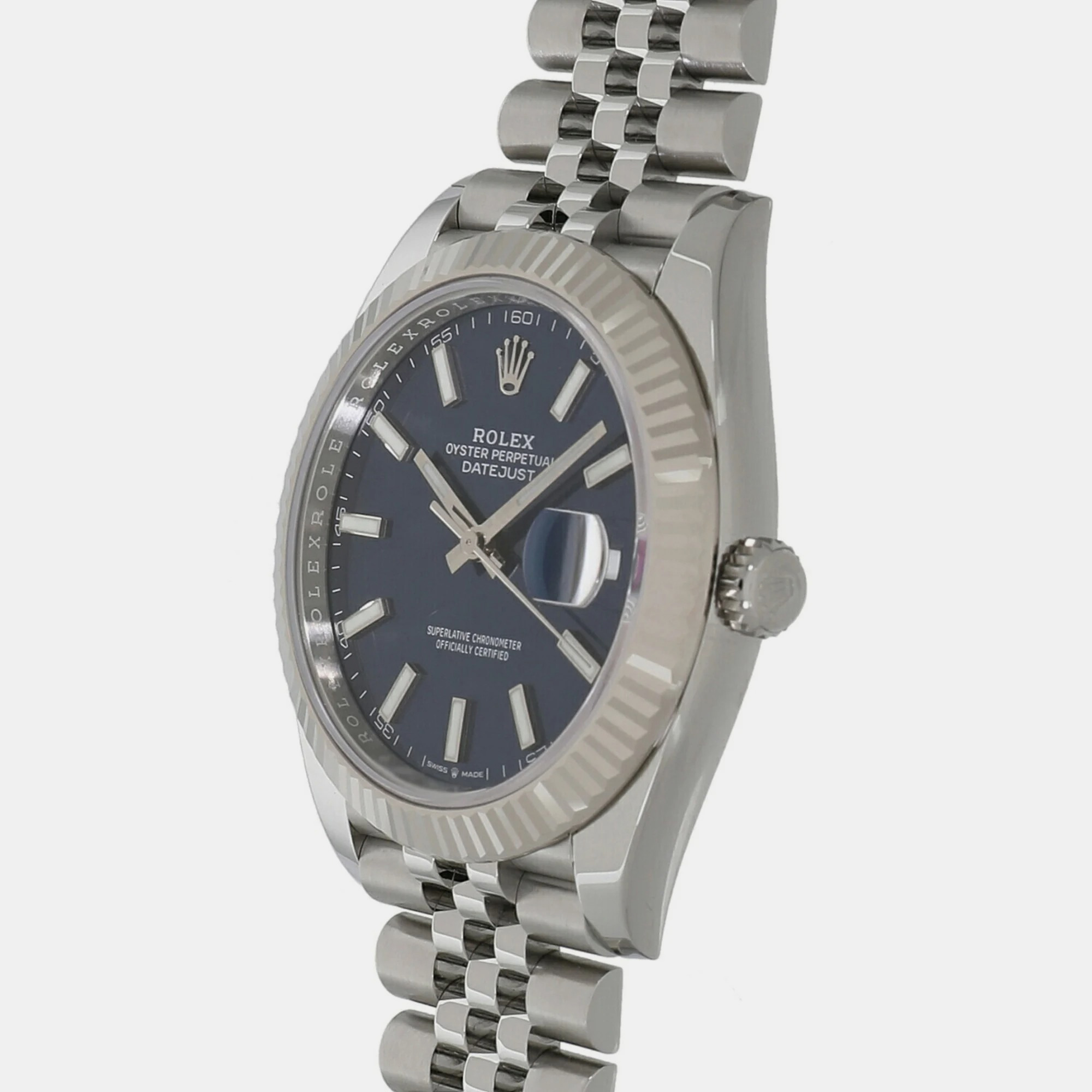 Rolex Blue 18k White Gold And Stainless Steel Datejust 126334 Automatic Men's Wristwatch 41 mm
Rolex Blue 18k White Gold And Stainless Steel Datejust 126334 Automatic Men's Wristwatch 41 mm