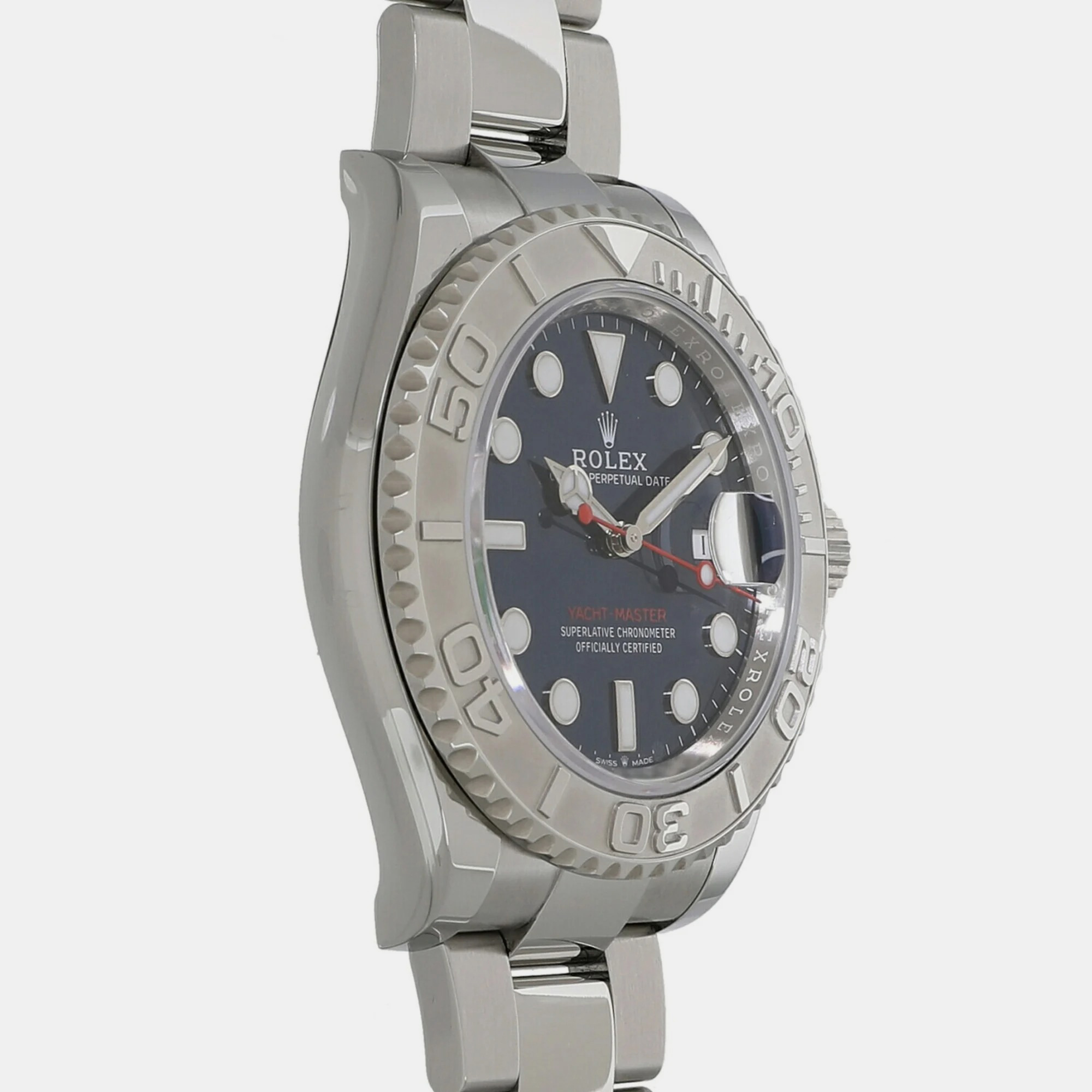 Rolex Blue Platinum And Stainless Steel Yacht-Master 126622 Automatic Men's Wristwatch 40 Mm