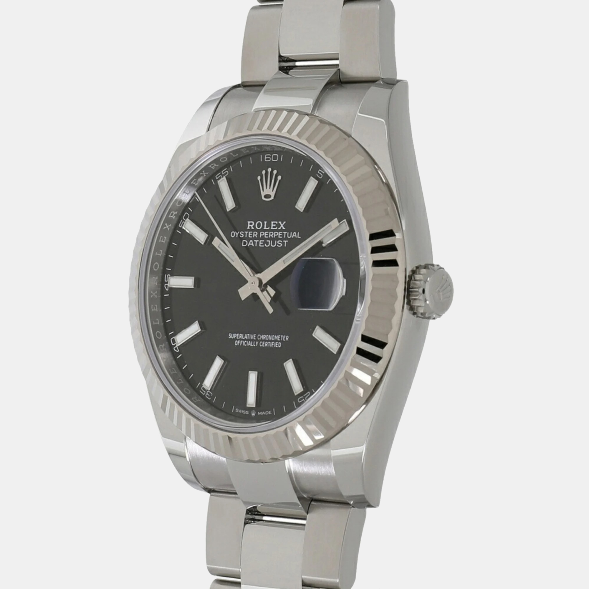 Rolex Black 18k White Gold Stainless Steel Datejust 126334 Automatic Men's Wristwatch 41 mm
Rolex Black 18k White Gold Stainless Steel Datejust 126334 Automatic Men's Wristwatch 41 mm