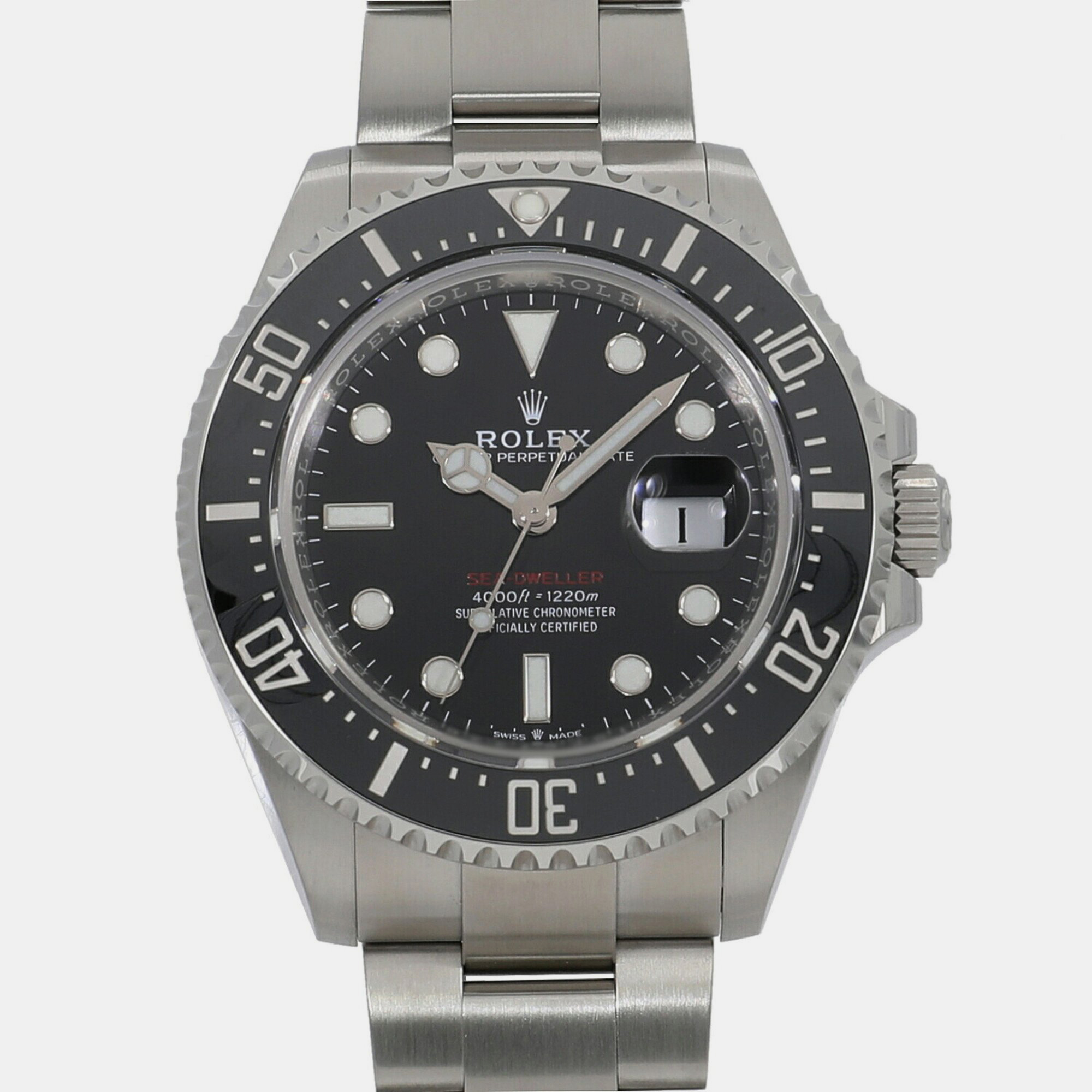 Rolex black stainless steel sea-dweller 126600 automatic men's wristwatch 43 mm