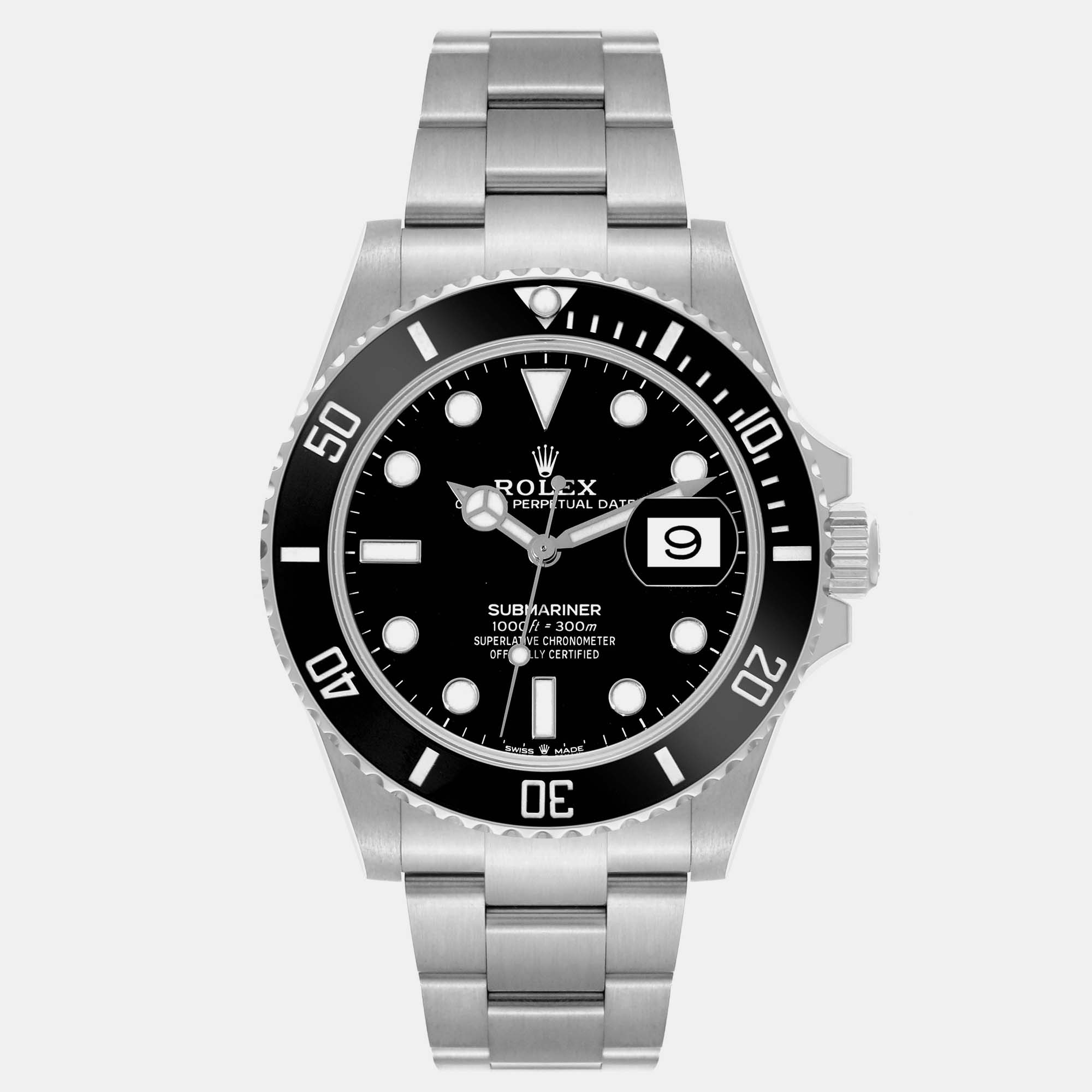 Rolex submariner ceramic bezel steel men's watch 41 mm