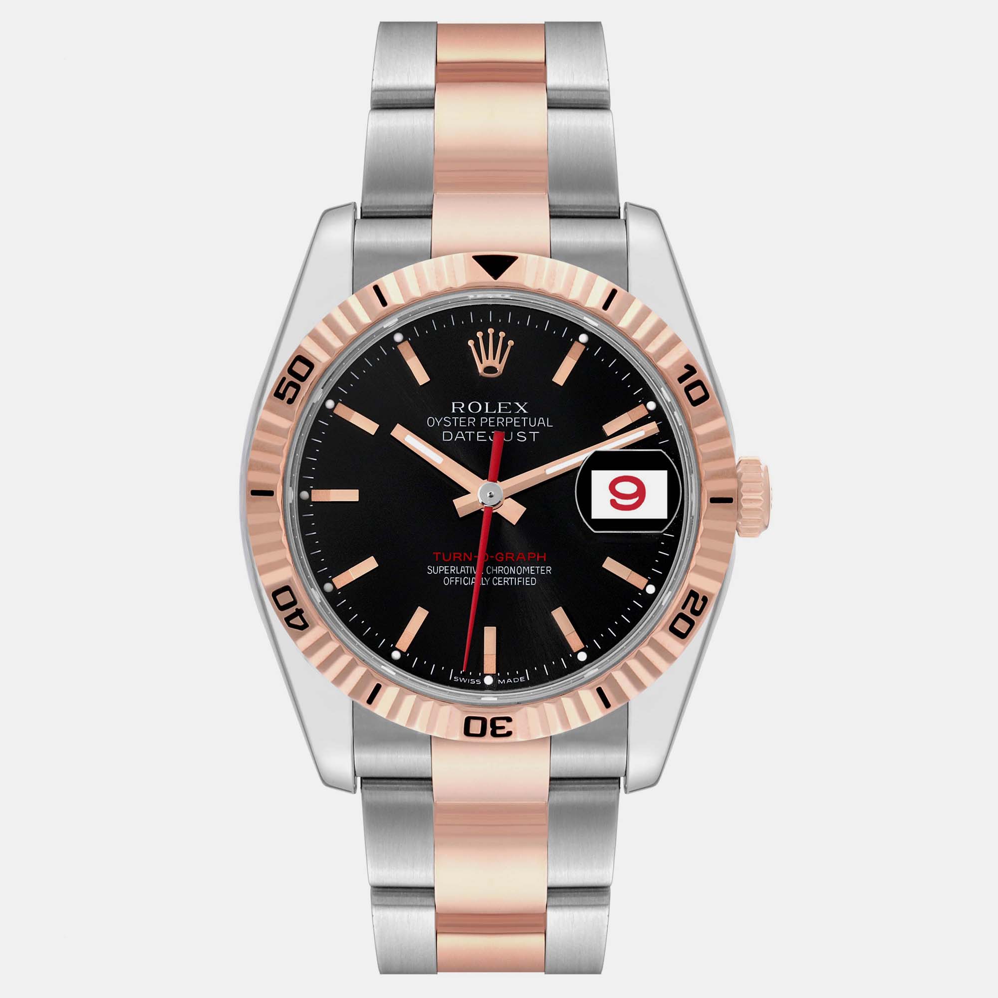 Rolex turnograph datejust steel rose gold men's watch 36.0 mm