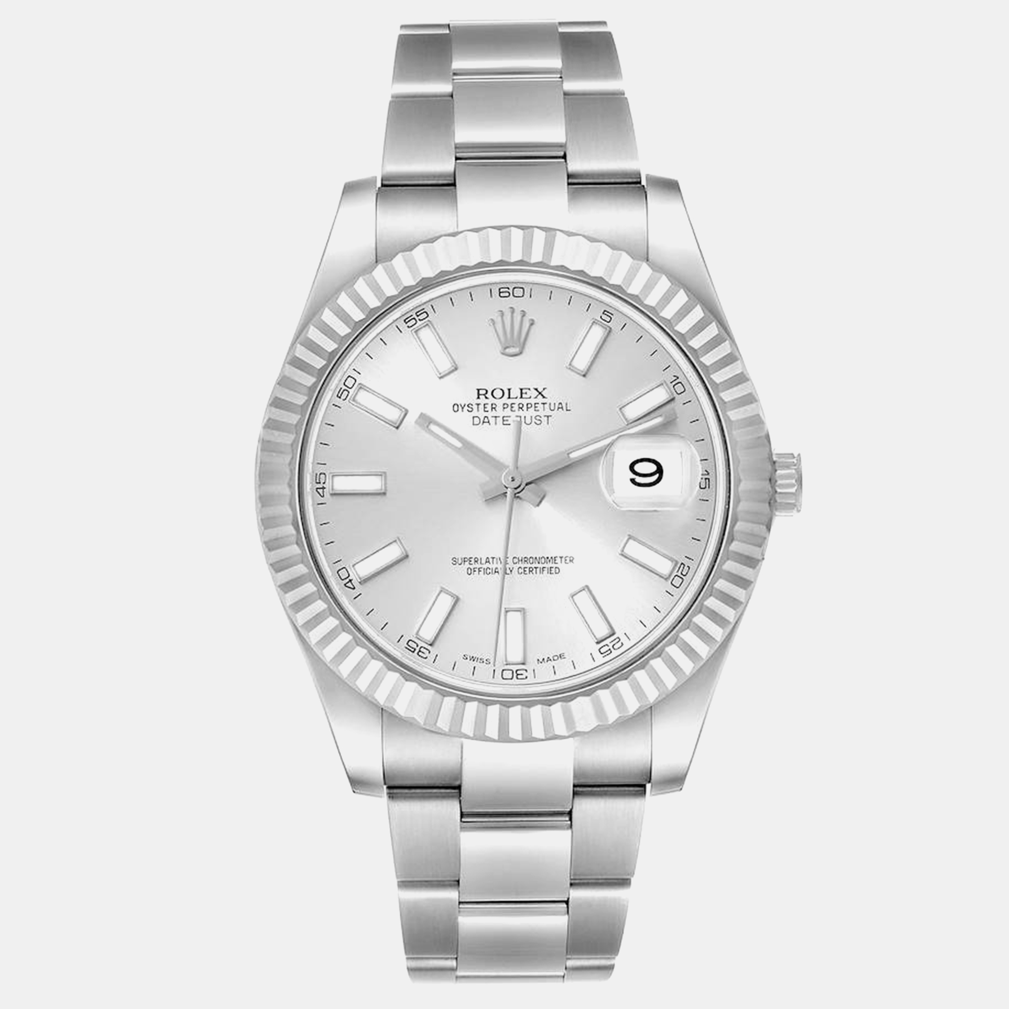 Rolex Datejust II Silver Dial Steel White Gold Men's Watch 116334 41 mm
Rolex Datejust II Silver Dial Steel White Gold Men's Watch 116334 41 mm