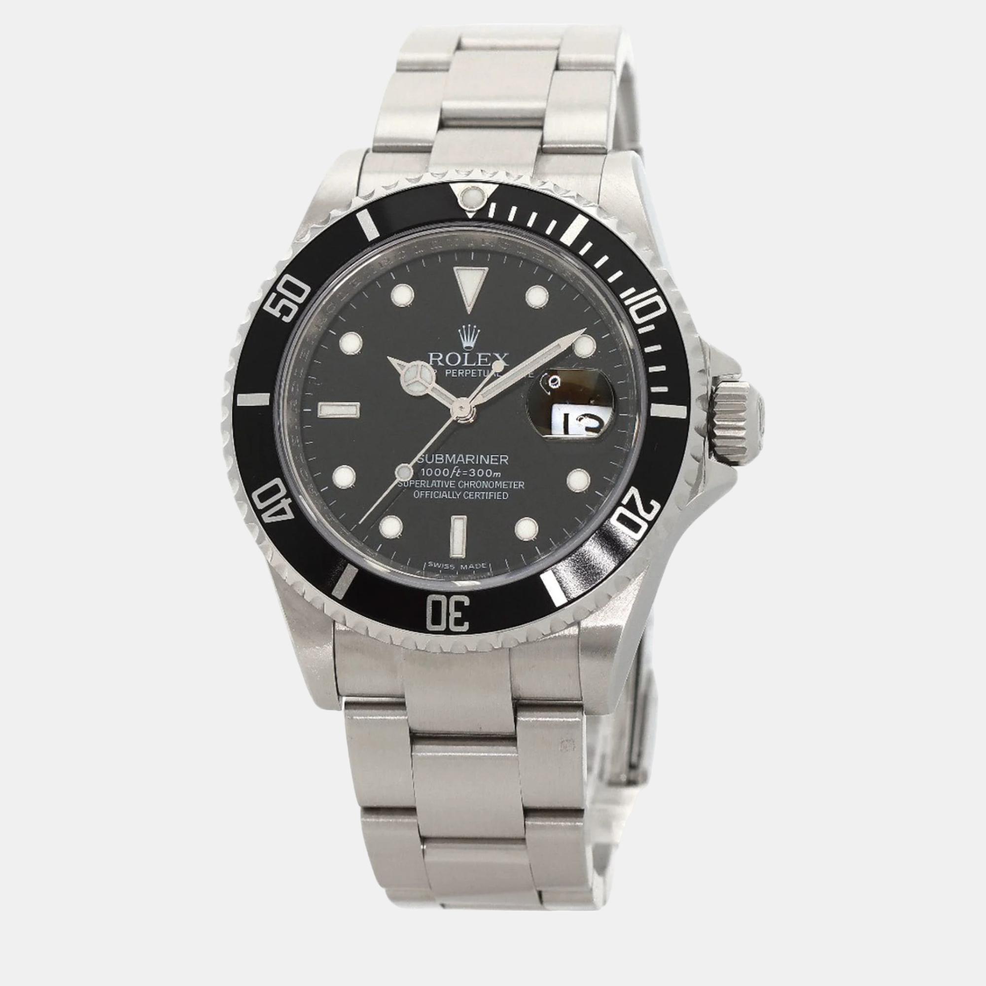 Rolex Black Stainless Steel Submariner 16610T Automatic Men's Wristwatch 40 mm
Rolex Black Stainless Steel Submariner 16610T Automatic Men's Wristwatch 40 mm