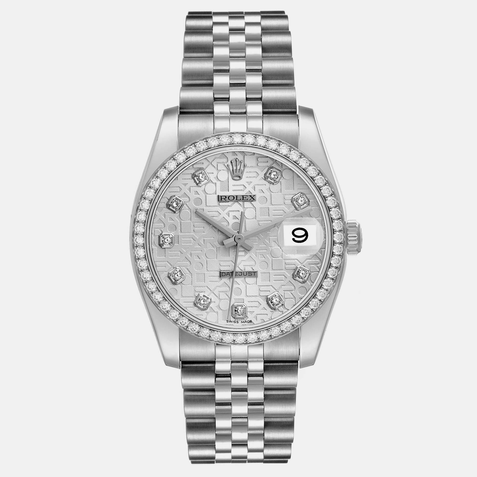 Rolex Datejust Silver Anniversary Diamond Steel White Gold Men's Watch 36 mm
Rolex Datejust Silver Anniversary Diamond Steel White Gold Men's Watch 36 mm