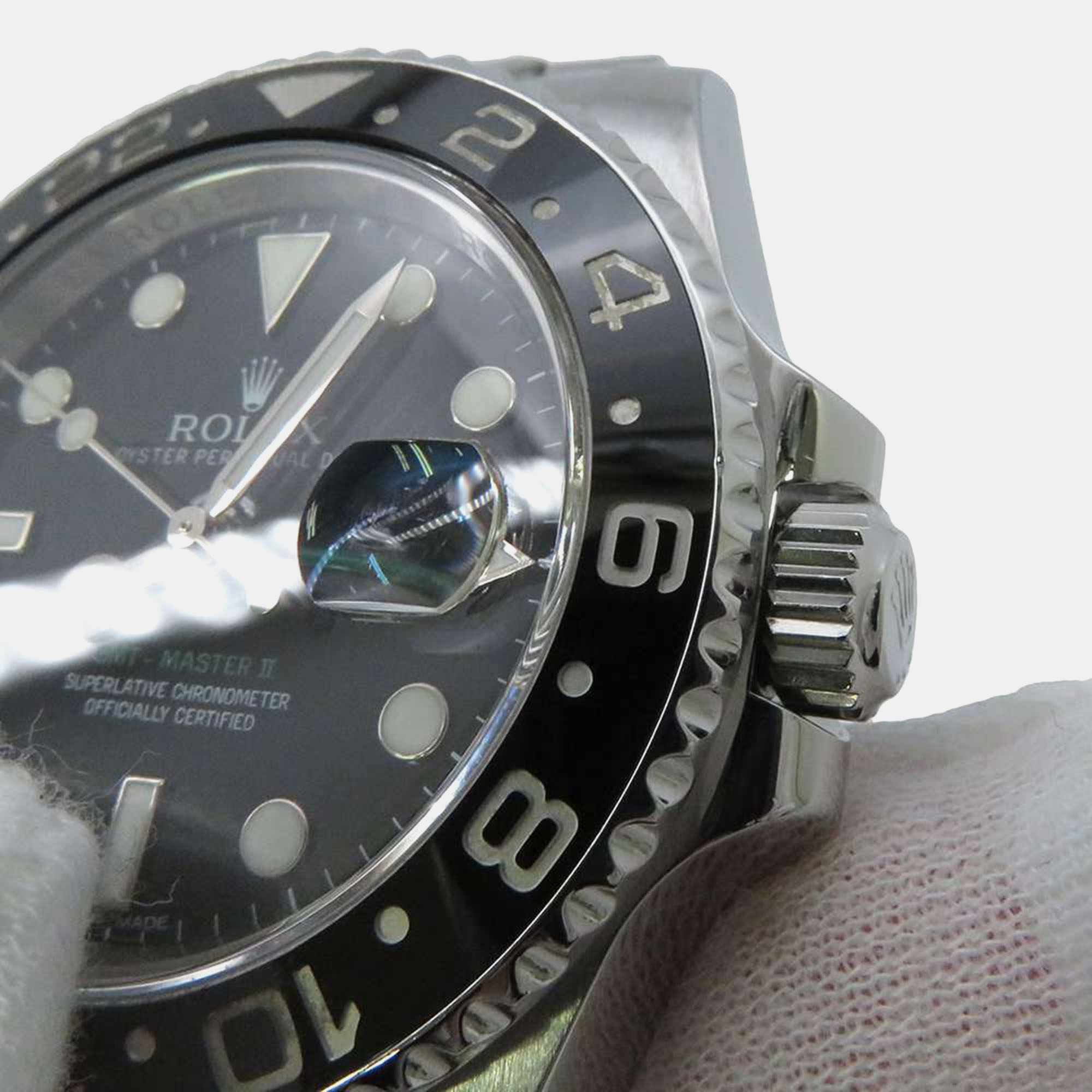 Rolex Black Stainless Steel GMT-Master II Automatic Men's Wristwatch 40 Mm