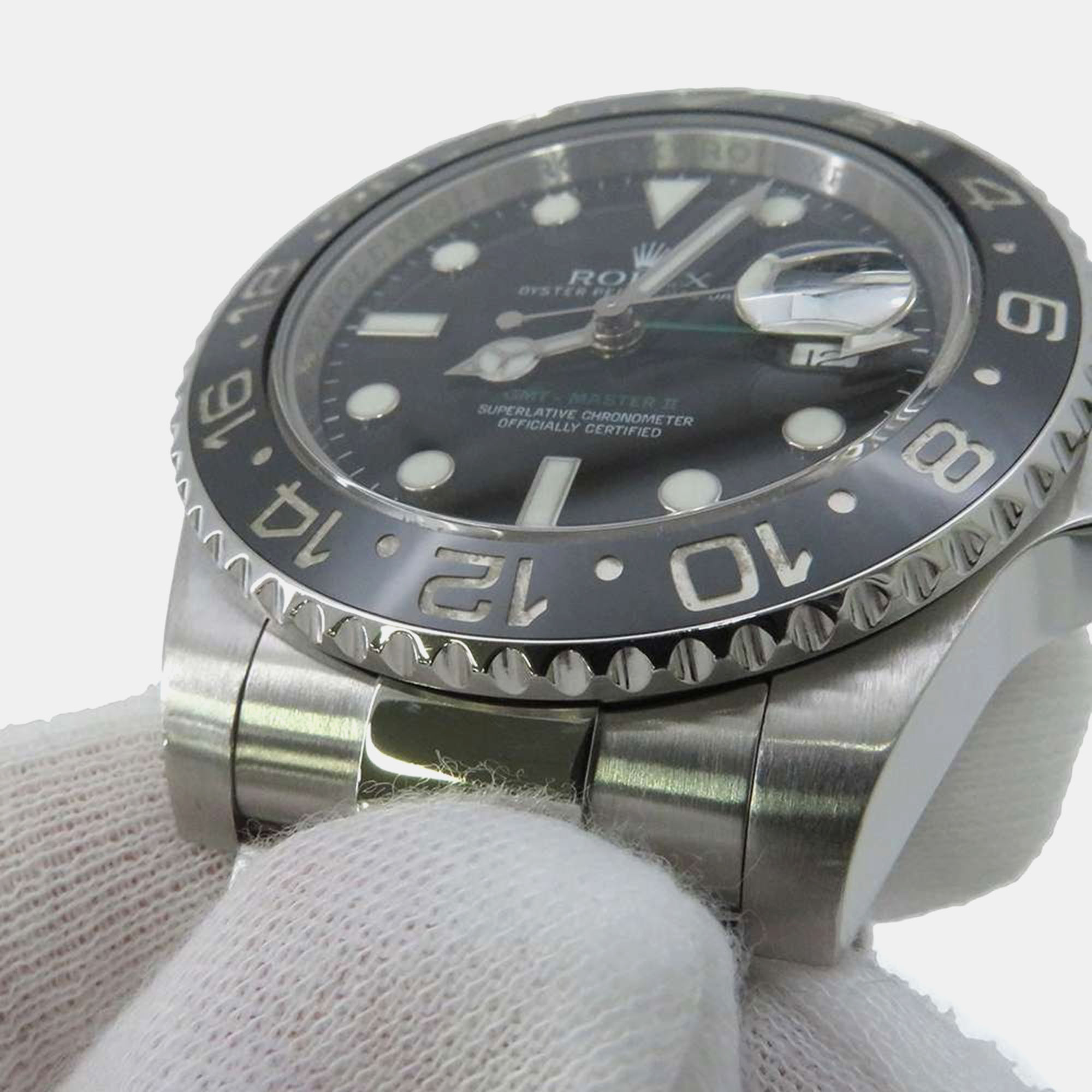 Rolex Black Stainless Steel GMT-Master II Automatic Men's Wristwatch 40 Mm