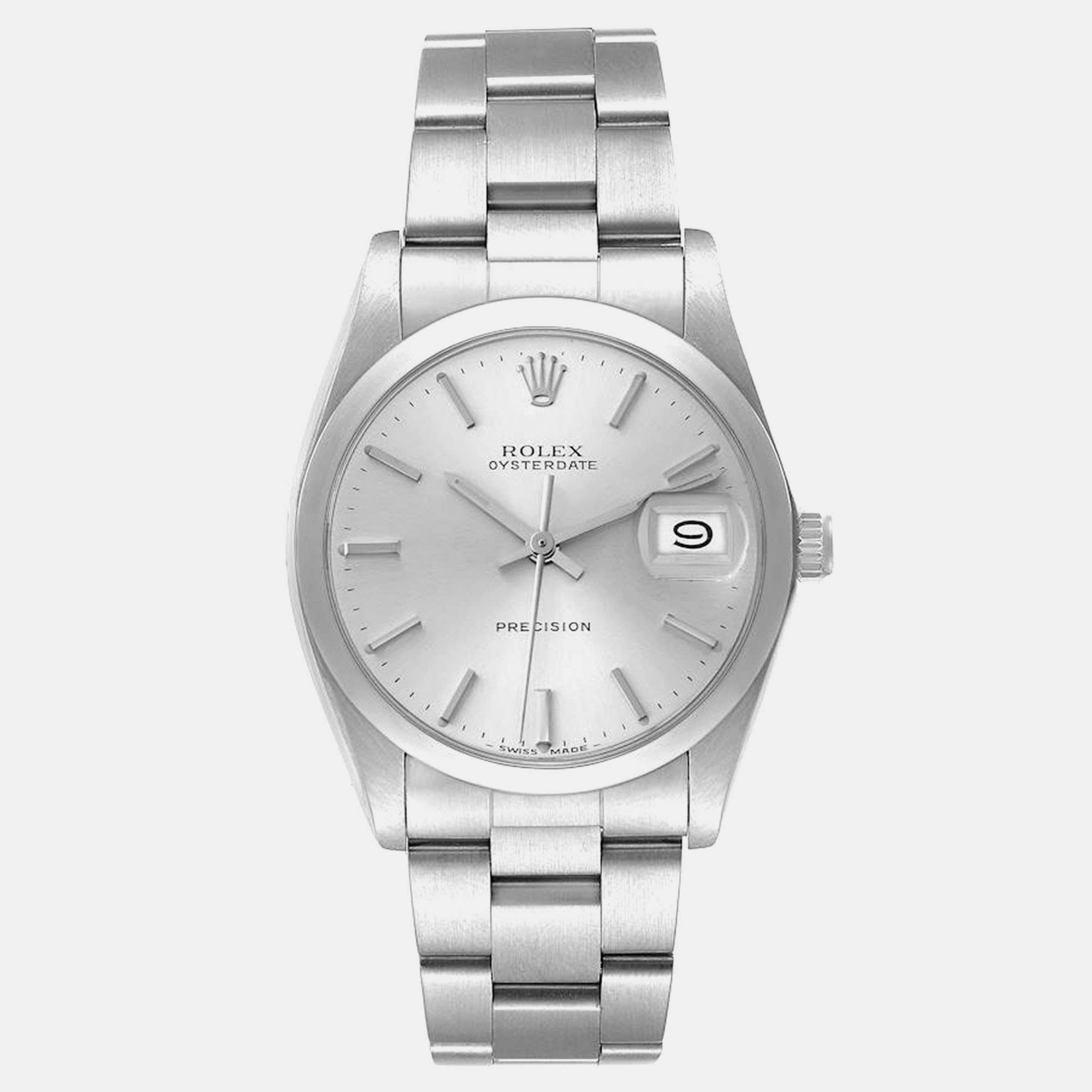 Rolex OysterDate Precision Silver Dial Vintage Steel Men's Watch 6694 35 mm
Rolex OysterDate Precision Silver Dial Vintage Steel Men's Watch 6694 35 mm