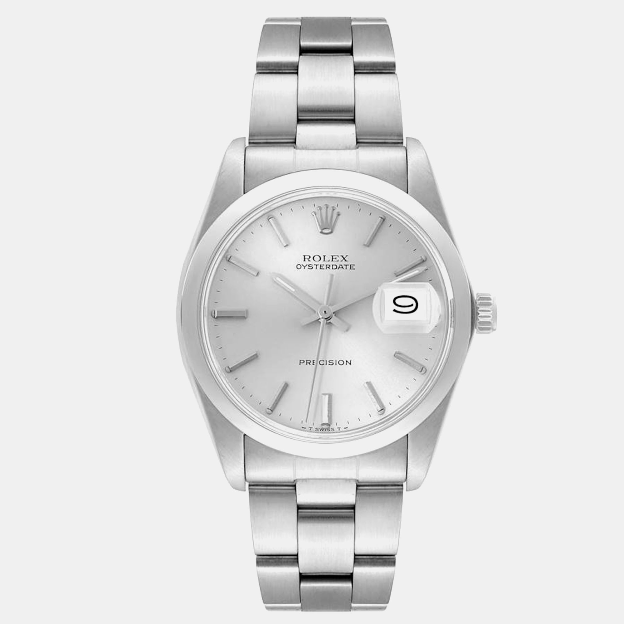 Rolex OysterDate Precision Silver Dial Vintage Steel Men's Watch 35.0 mm
Rolex OysterDate Precision Silver Dial Vintage Steel Men's Watch 35.0 mm