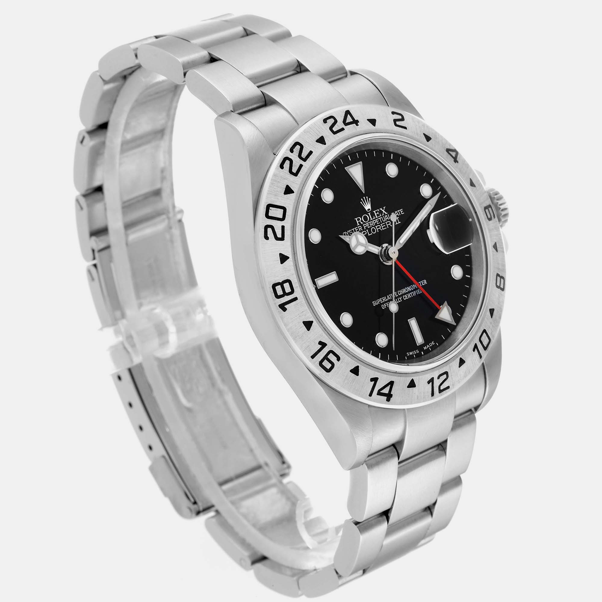 Rolex Explorer II Black Dial Steel Mens Watch 16570