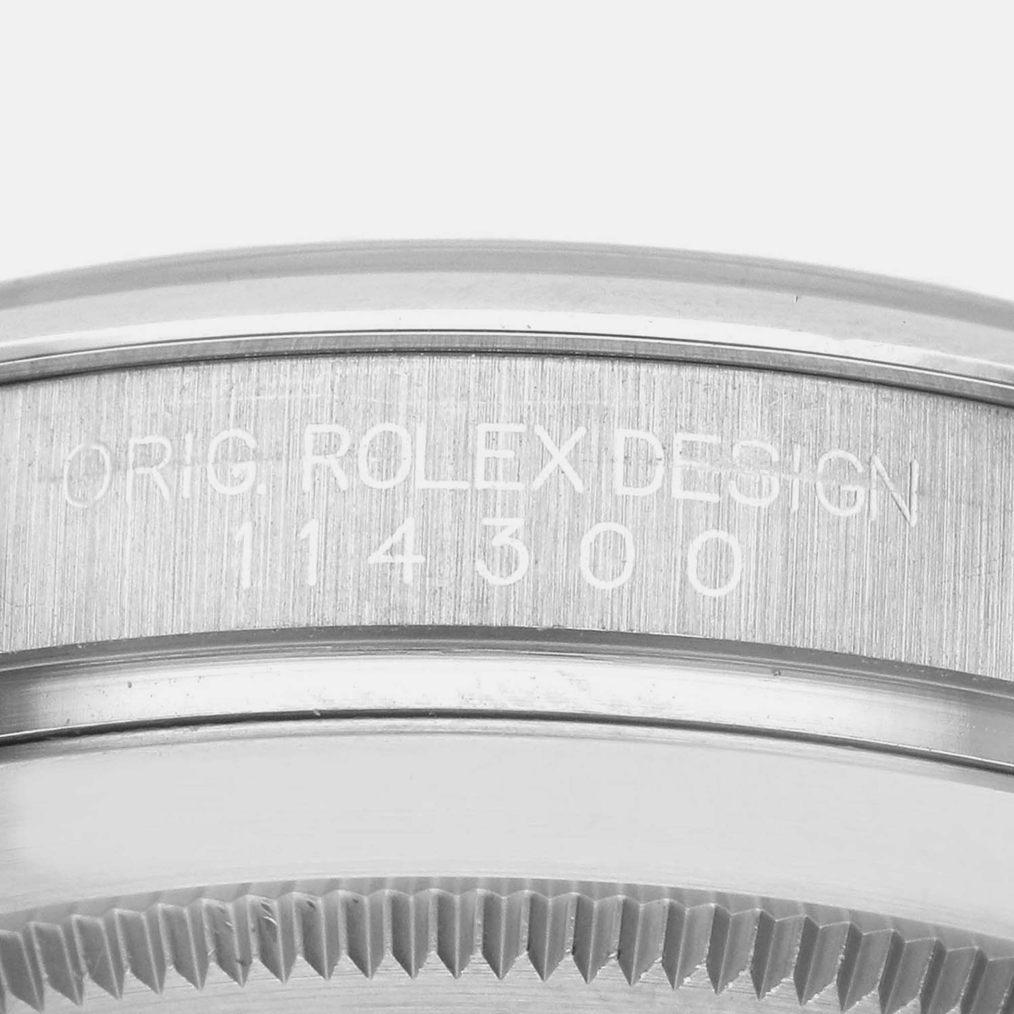 Rolex Blue Stainless Steel Oyster Perpetual 114300 Automatic Men's Wristwatch 39 Mm