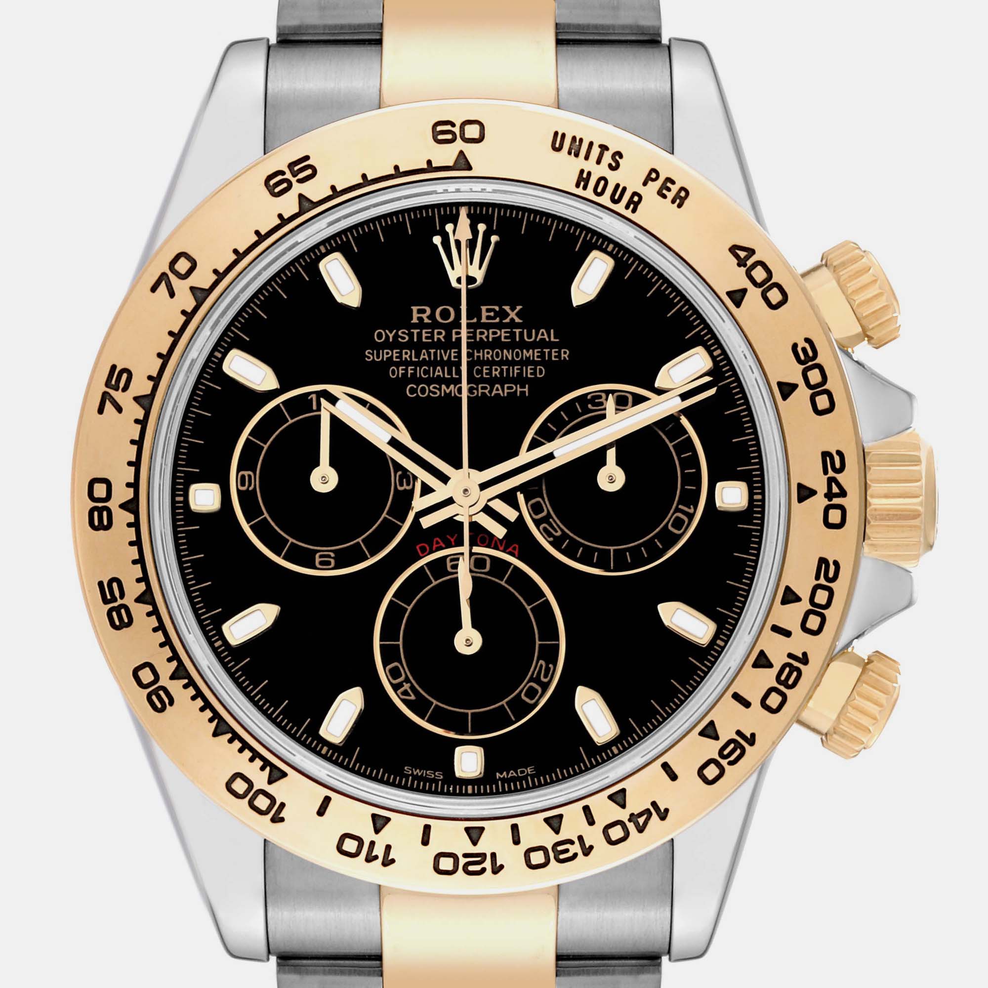 Rolex Daytona Steel Yellow Gold Black Dial Mens Watch 116503