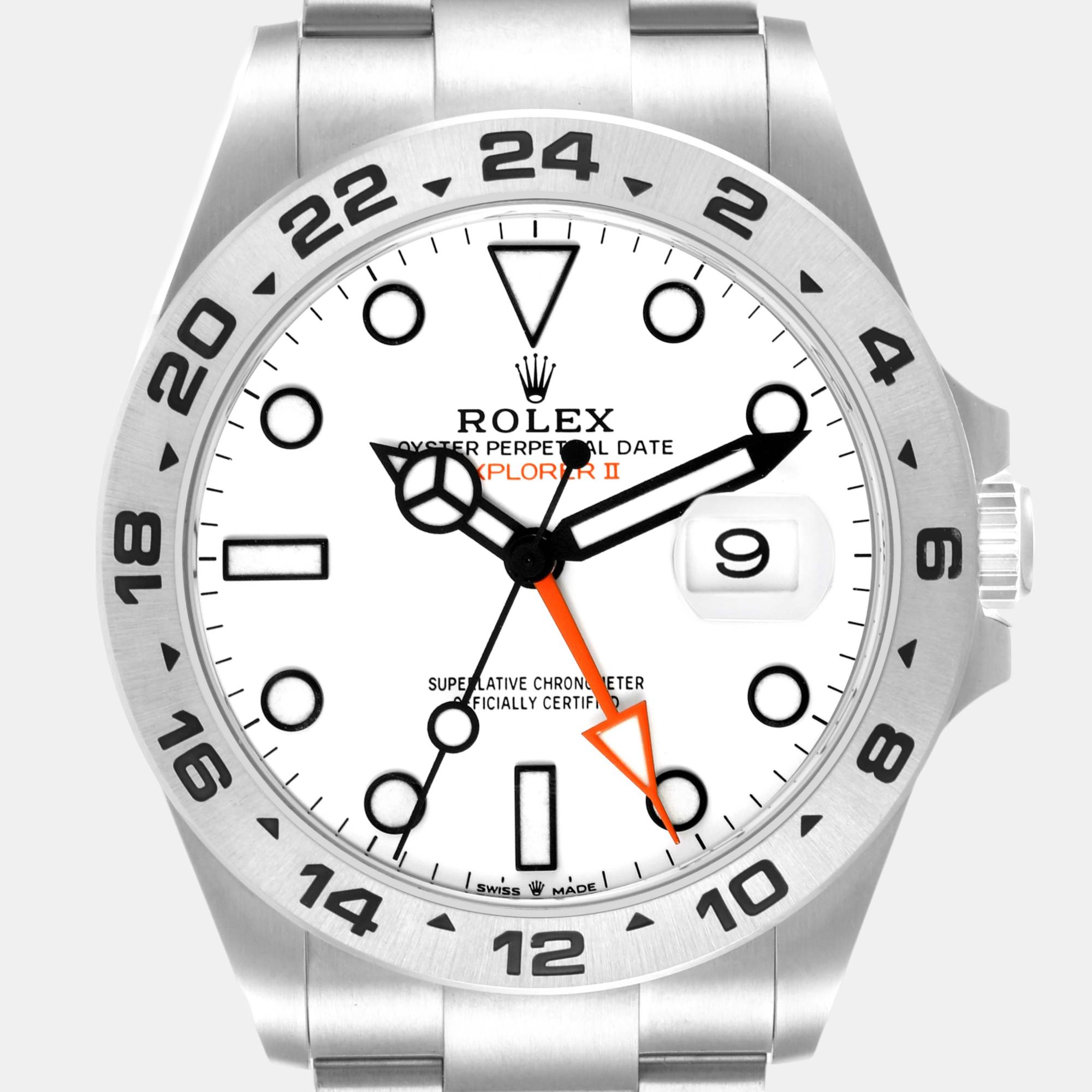 Rolex Explorer II  Polar White Dial Steel Men's Watch 42.0 Mm