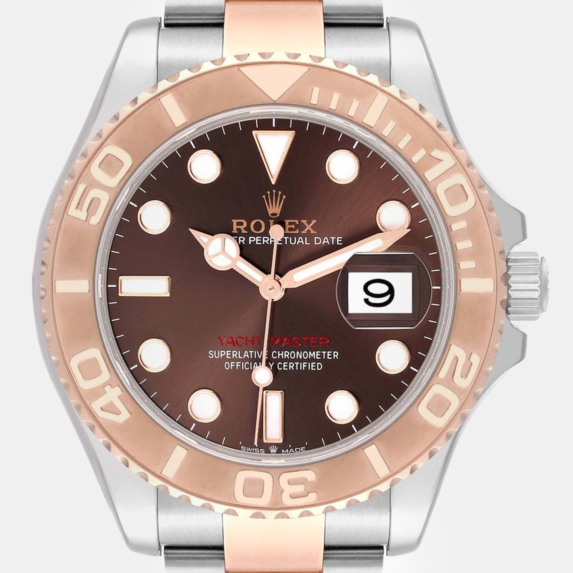 Rolex Yachtmaster Steel Rose Gold Chocolate Dial Mens Watch 40.0 Mm