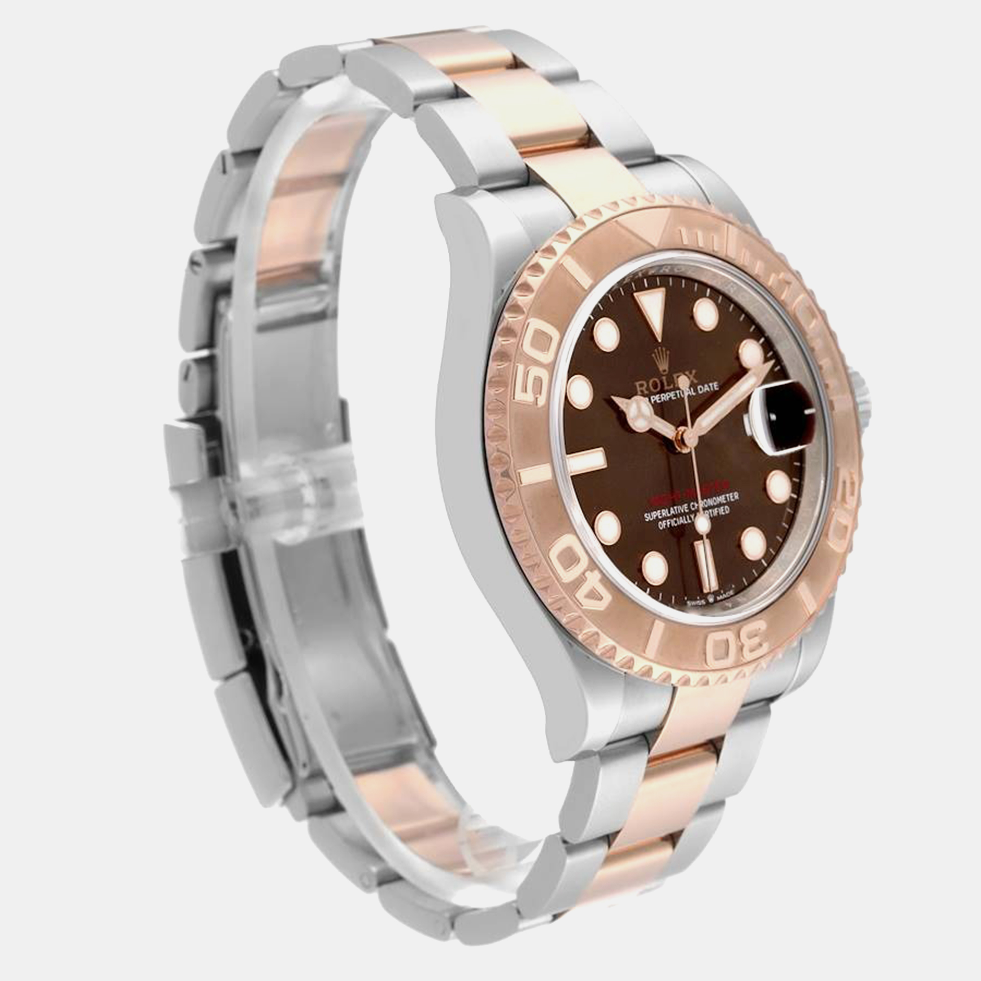 Rolex Yachtmaster Steel Rose Gold Chocolate Dial Mens Watch 40.0 Mm