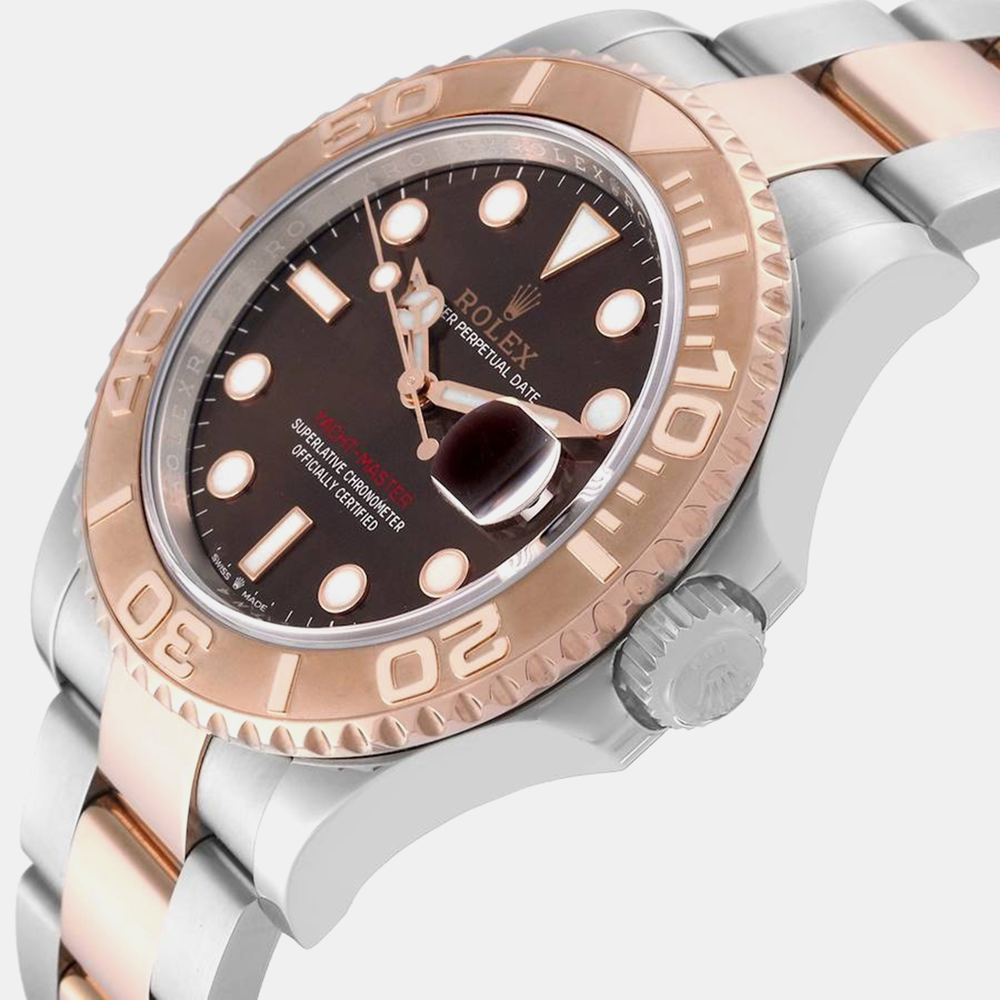 Rolex Yachtmaster Steel Rose Gold Chocolate Dial Mens Watch 40.0 Mm