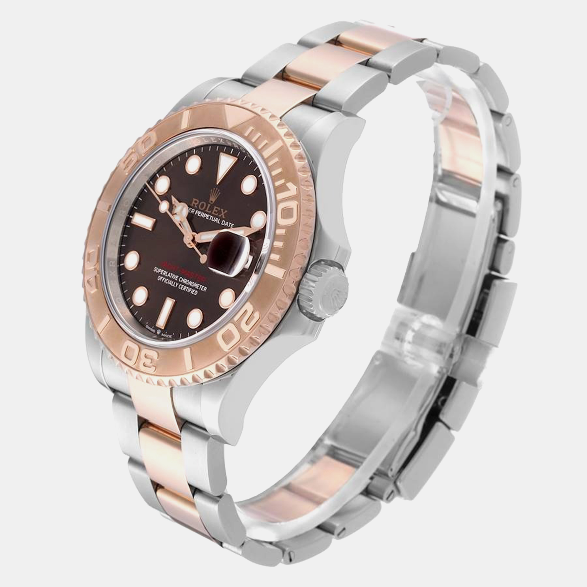 Rolex Yachtmaster Steel Rose Gold Chocolate Dial Mens Watch 40.0 Mm