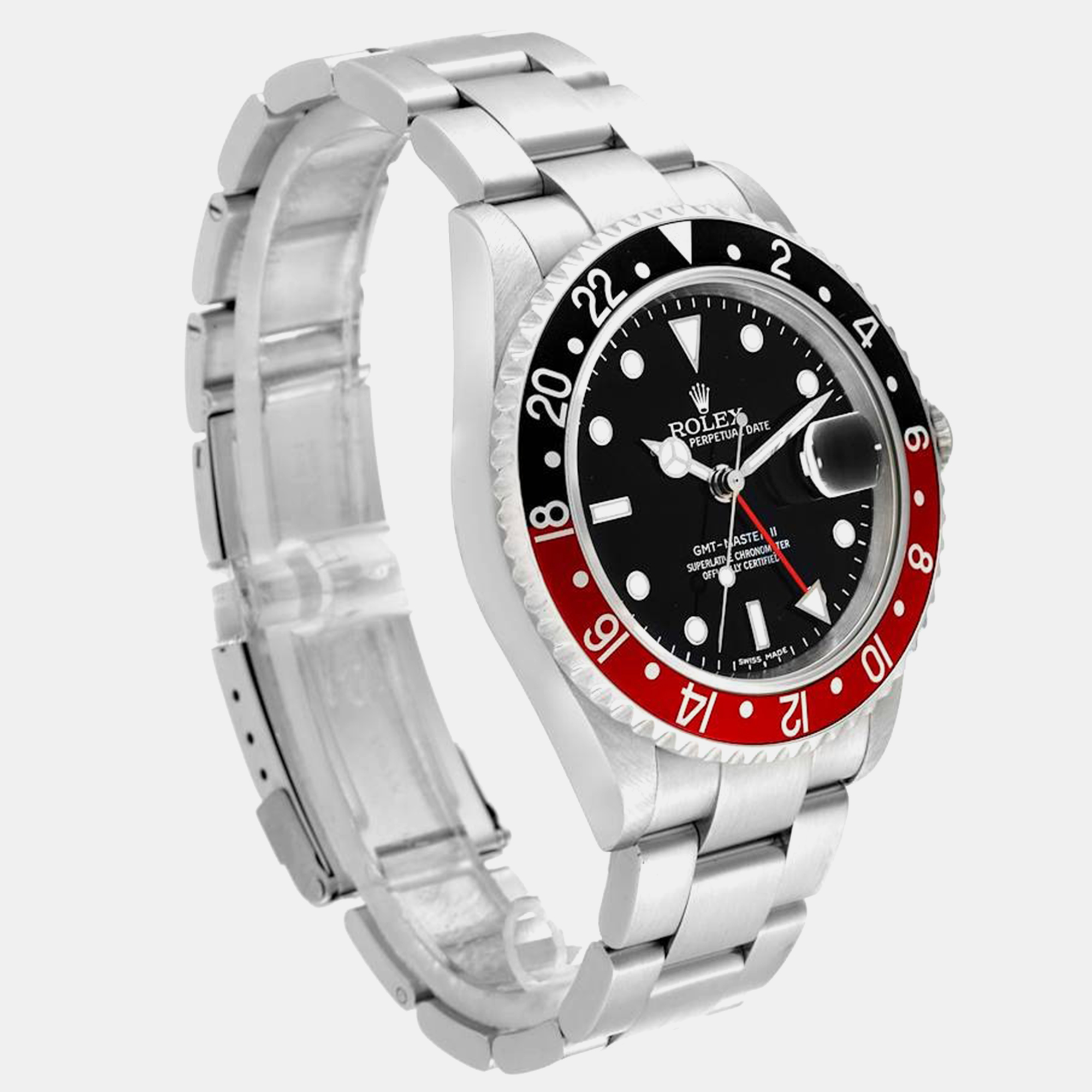 Rolex GMT Master II Black Red Coke Bezel Error Dial Steel Men's Watch 40.0 Mm