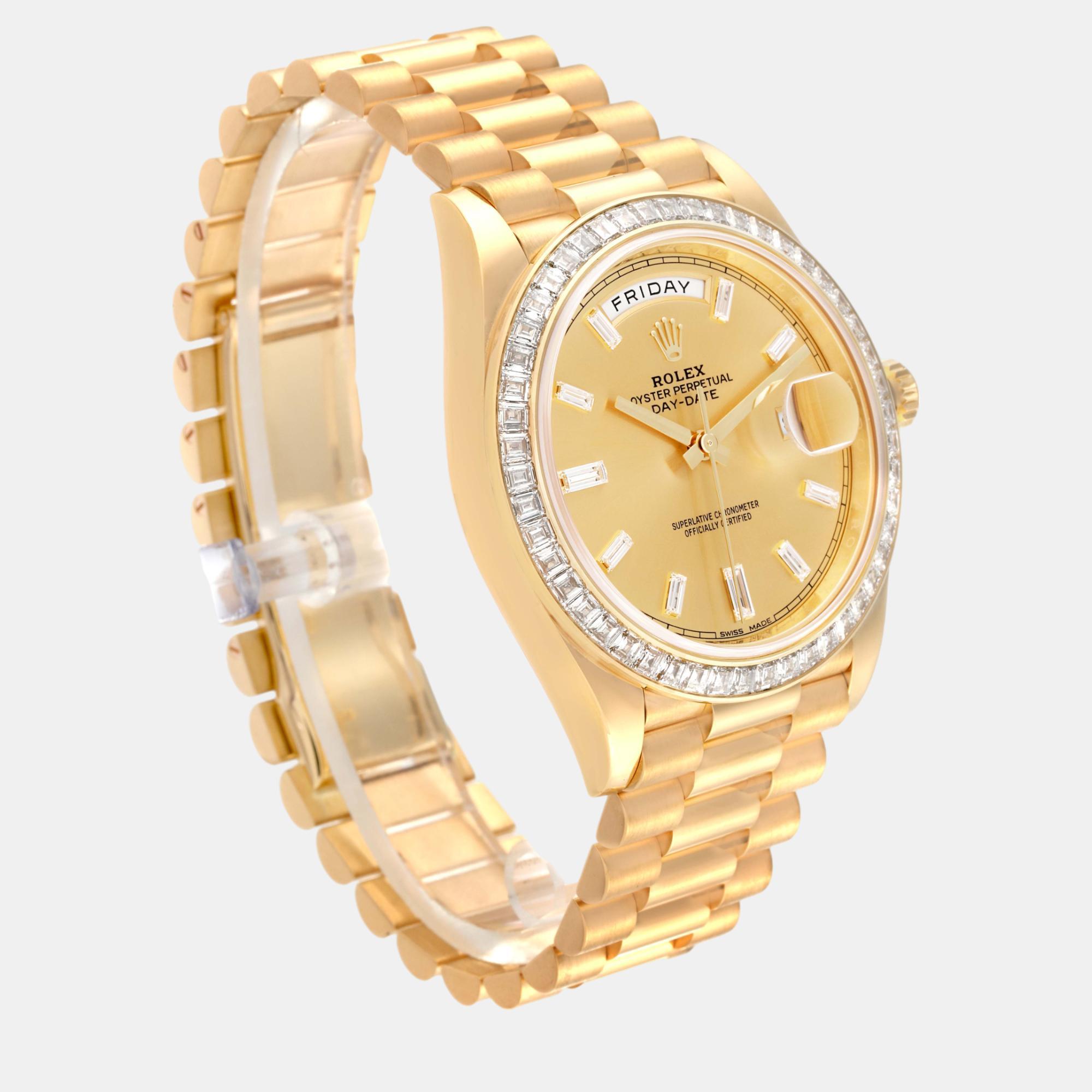 Rolex President Day-Date 40 Yellow Gold Diamond Men's Watch 228398