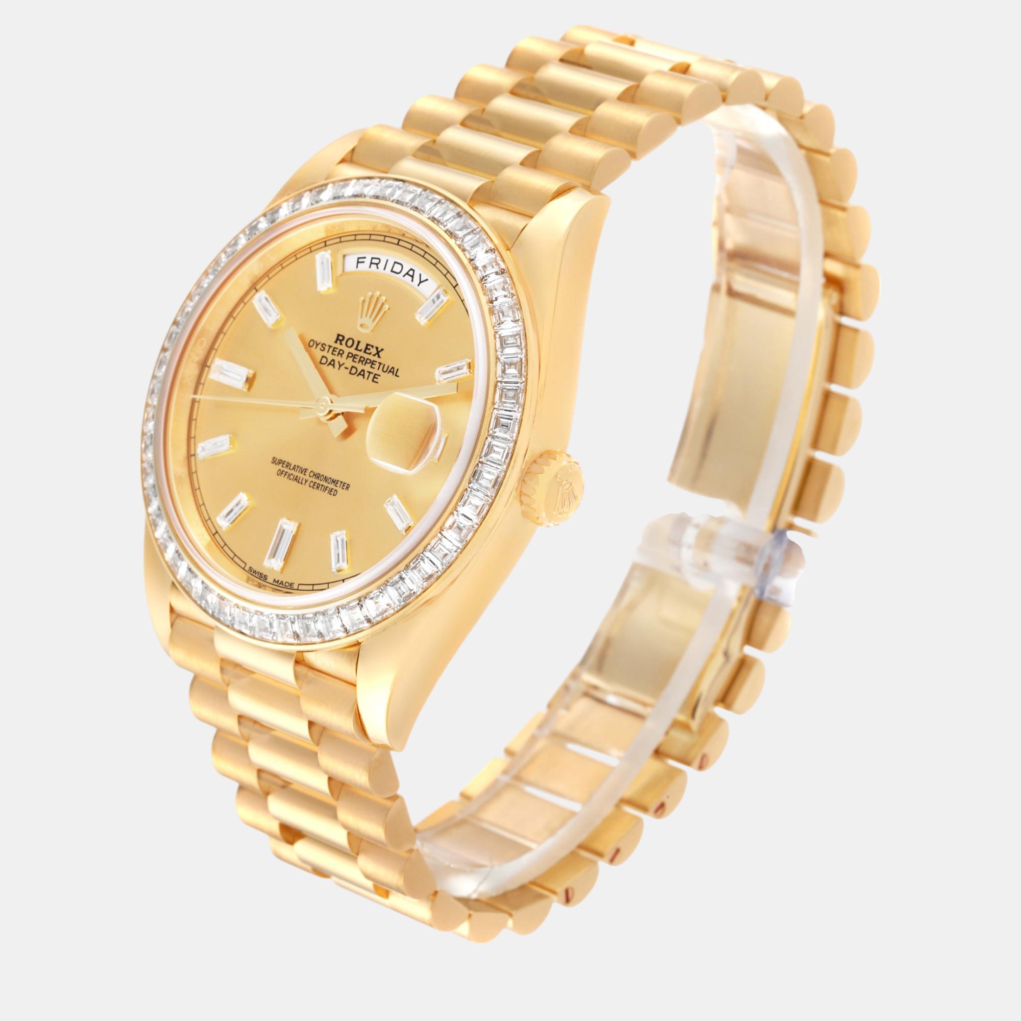 Rolex President Day-Date 40 Yellow Gold Diamond Men's Watch 228398