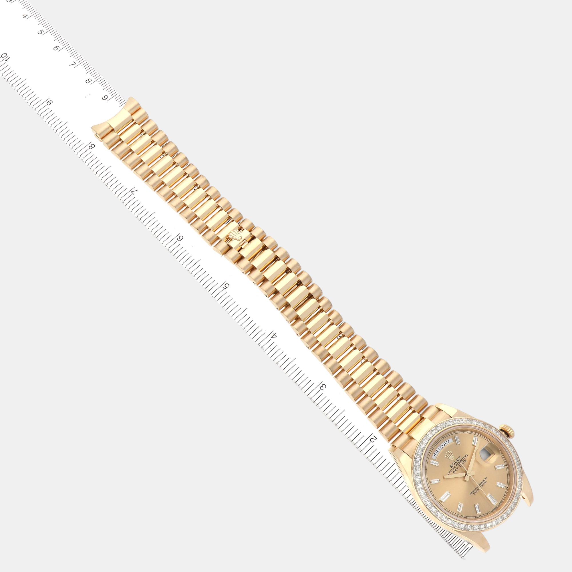 Rolex President Day-Date 40 Yellow Gold Diamond Men's Watch 228398