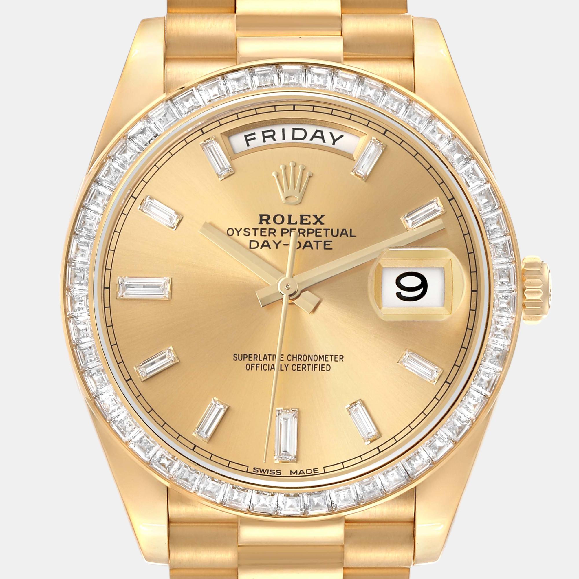 Rolex President Day-Date 40 Yellow Gold Diamond Men's Watch 228398