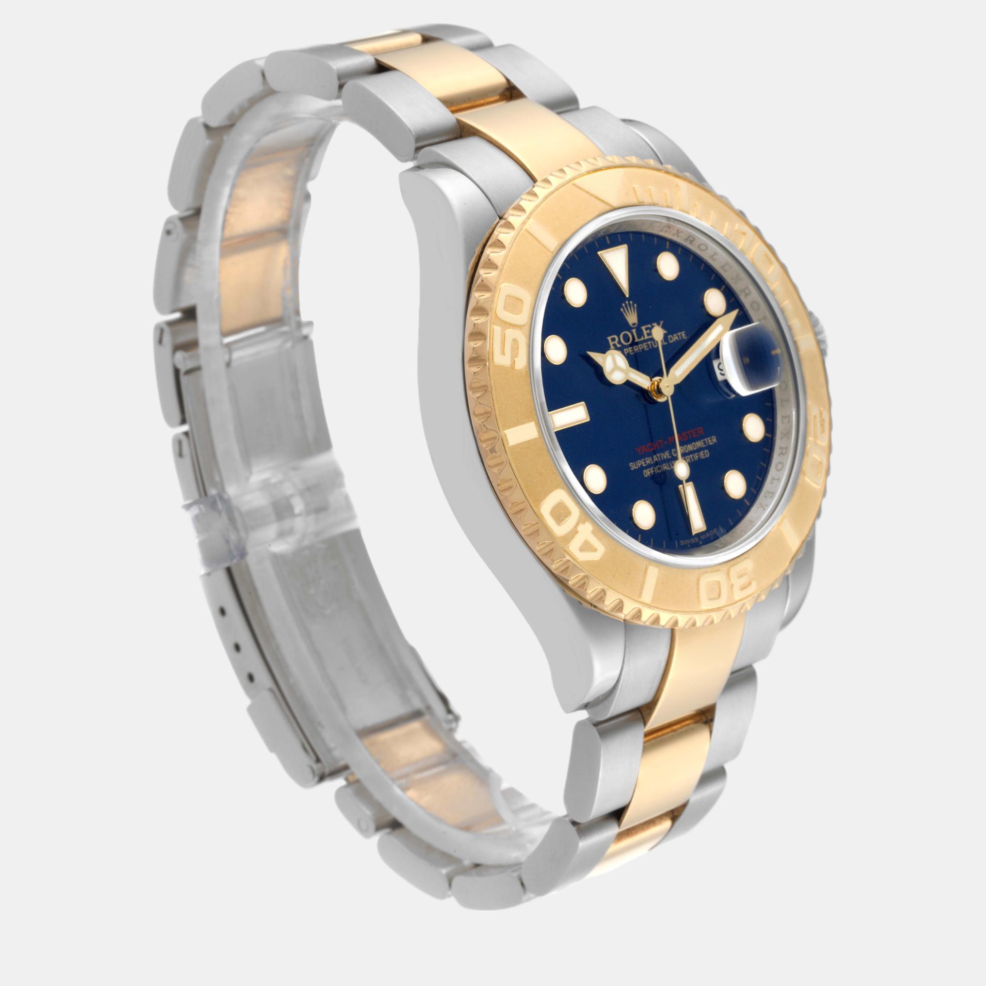 Rolex Yachtmaster 40mm Steel Yellow Gold Blue Dial Men's Watch 16623