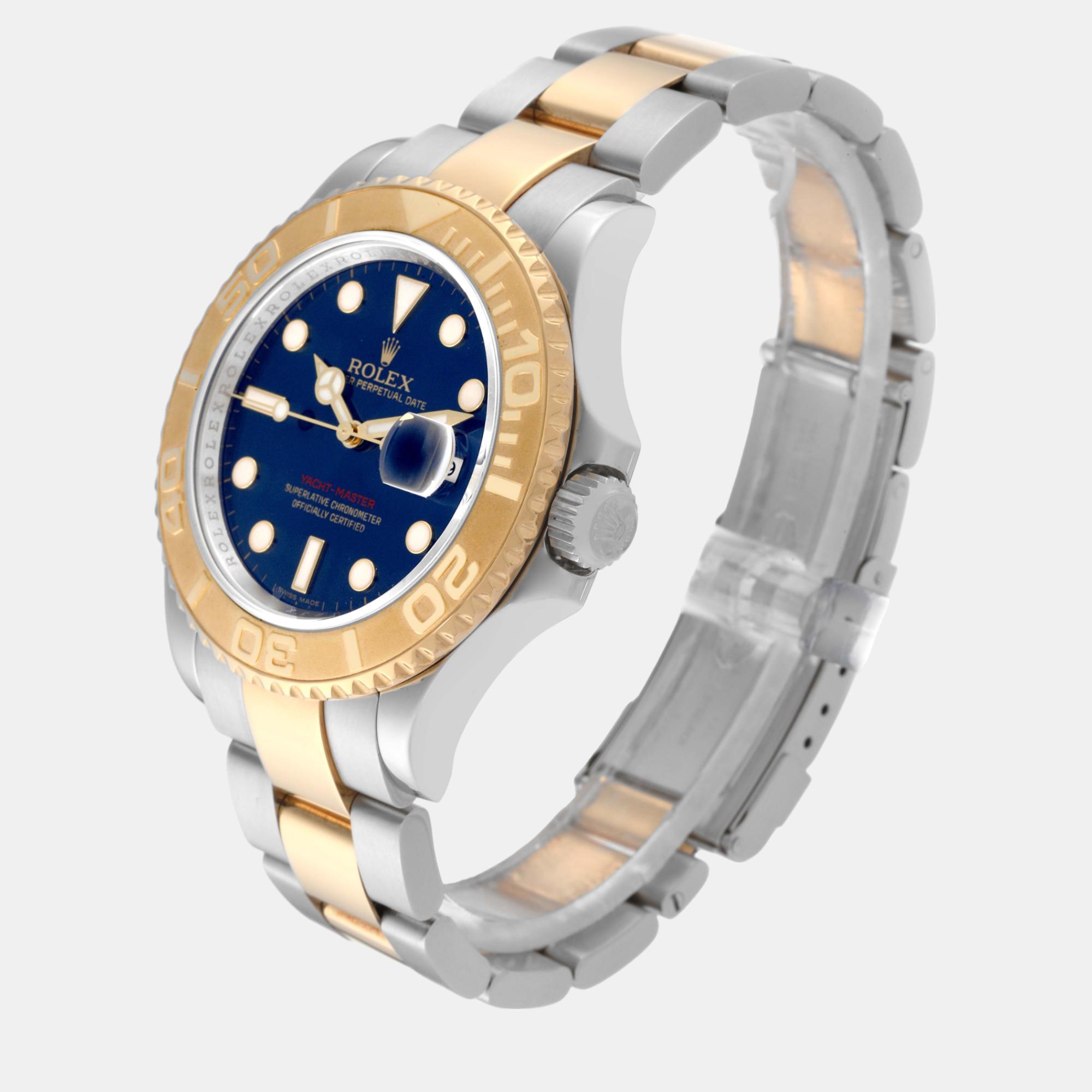 Rolex Yachtmaster 40mm Steel Yellow Gold Blue Dial Men's Watch 16623